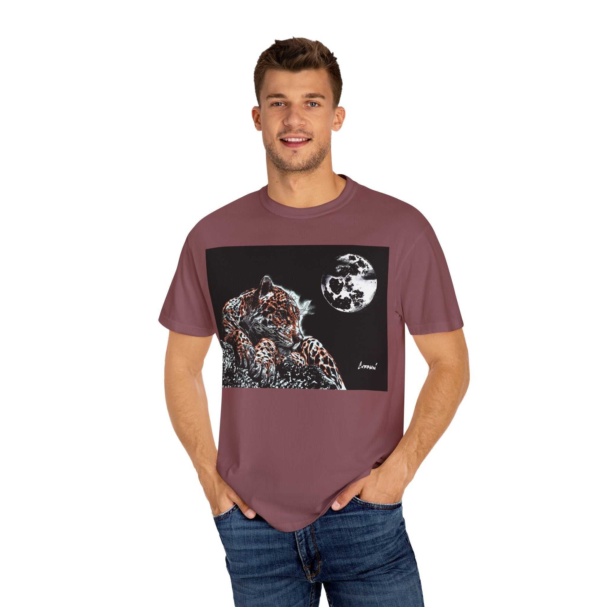Moonlit Leopard Unisex Garment-Dyed T-Shirt