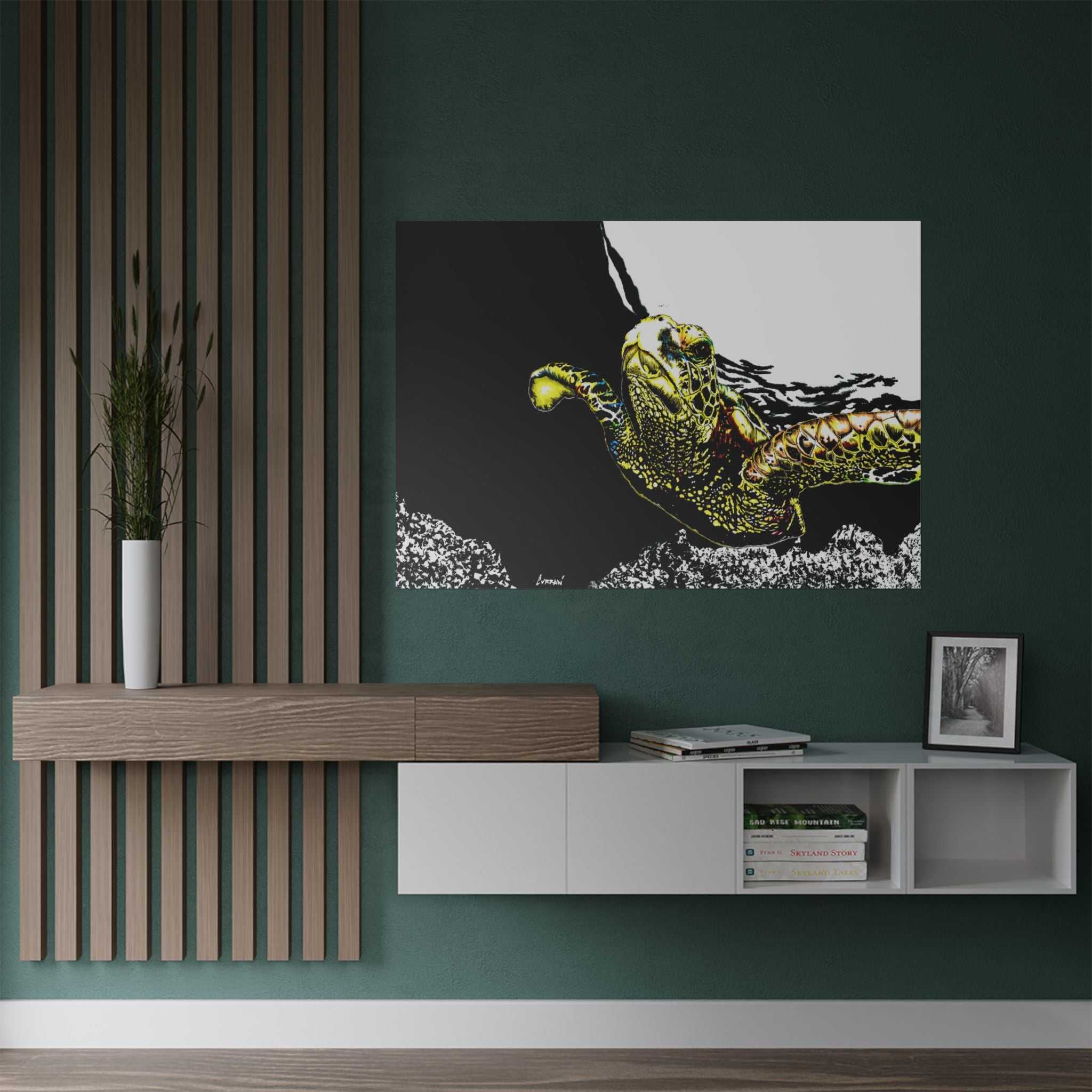 Transform your space with our stunning Sea Turtle Satin Poster, Vibrant Ocean Decor for Marine Life Enthusiasts for marine life into your home today!