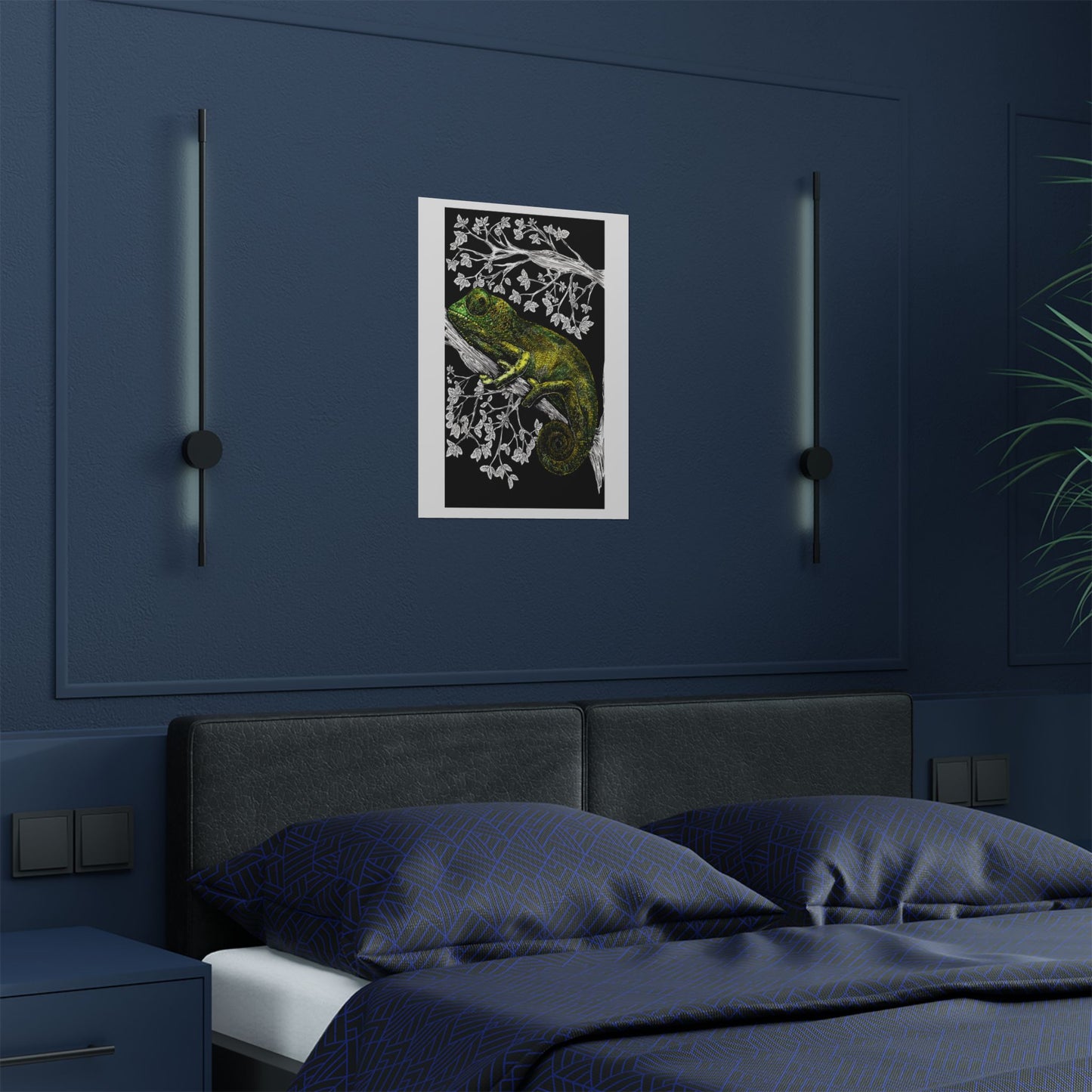 Vibrant Chameleon Satin Poster - 300gsm Wall Art for Nature Lovers