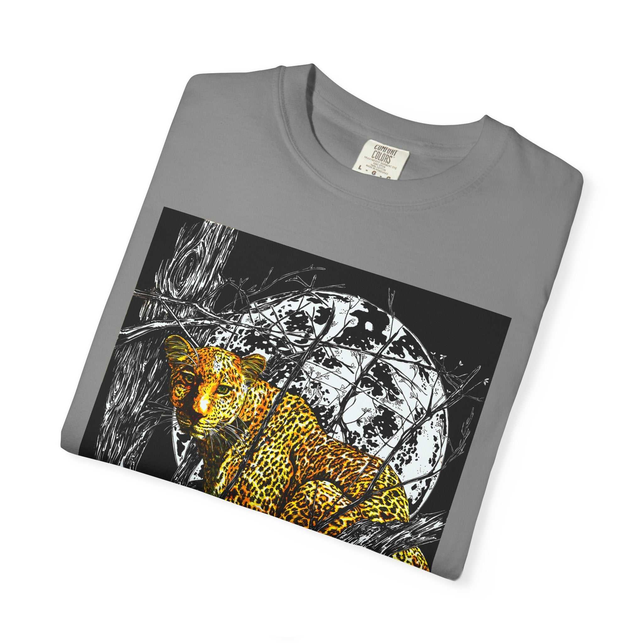 Leopard Unisex Garment-Dyed T-Shirt - Wild Animal Art Tee
