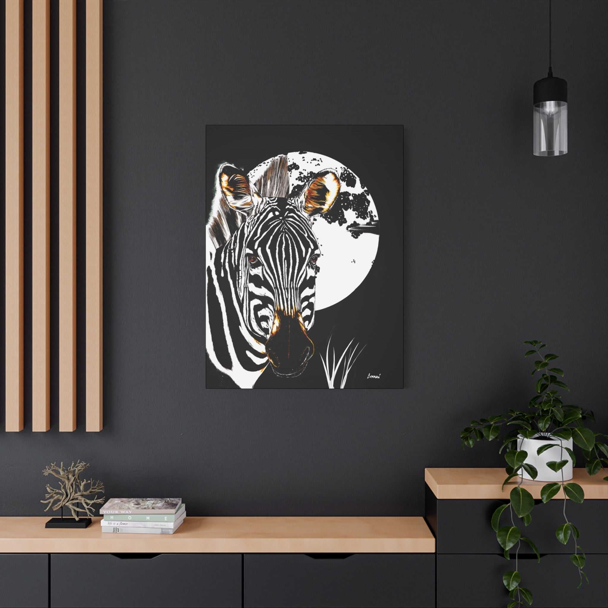 Zebra Wall Art, Zebra Print, Hand-Drawn Zebra, Wildlife Art, Safari Animal Decor, Nature Wall Art, Black and White Art, Animal Lover Gift Printed on Matte Canvas,