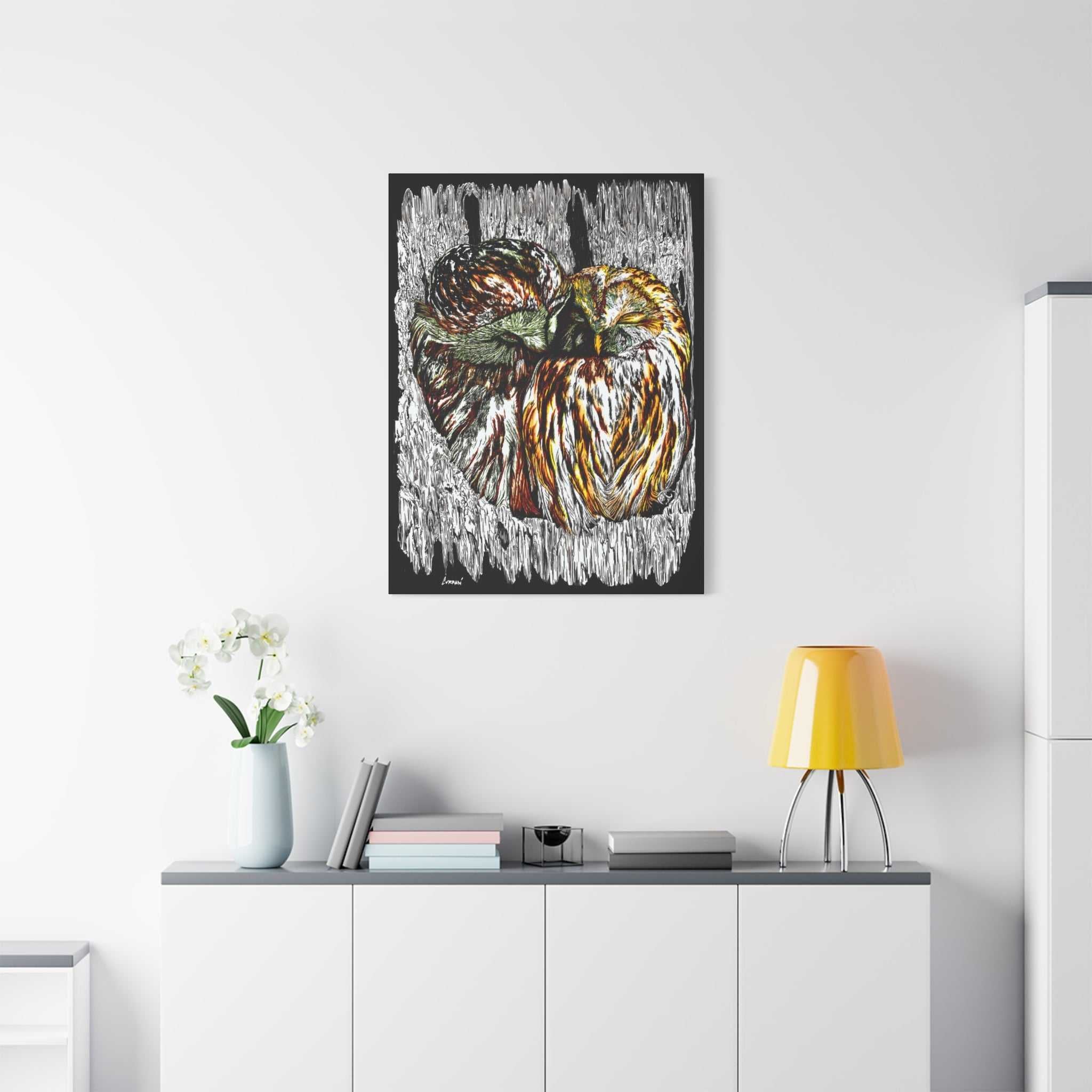 Owl Wall Art, Owl Print, Hand-Drawn Owls, Wildlife Art,