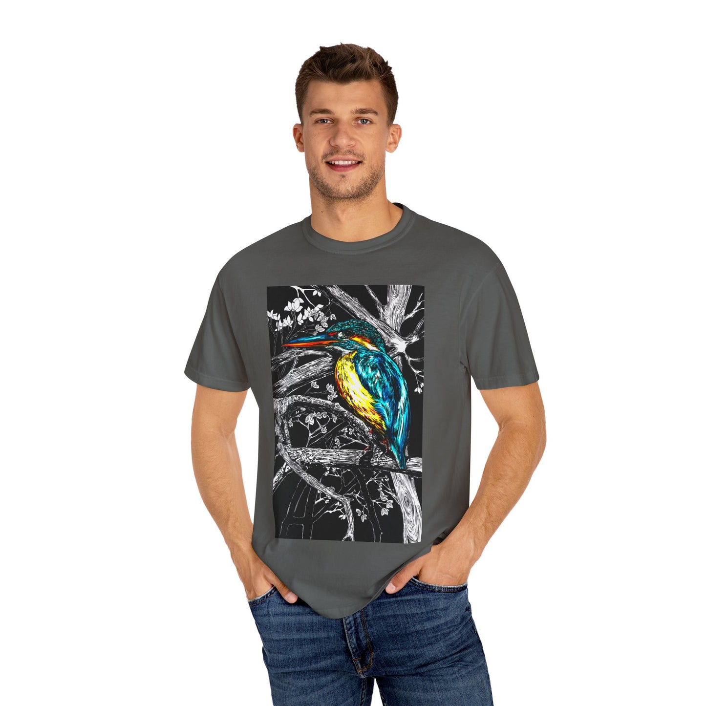 Vibrant Kingfisher Graphic Unisex T-Shirt - Nature Lover's Tee