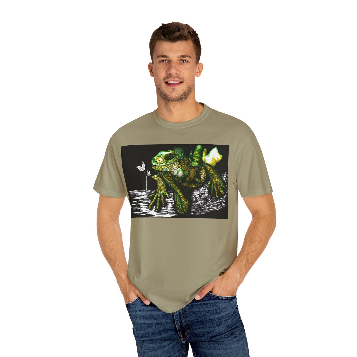 Iguana Unisex T-shirt - Hand Painted Art Design