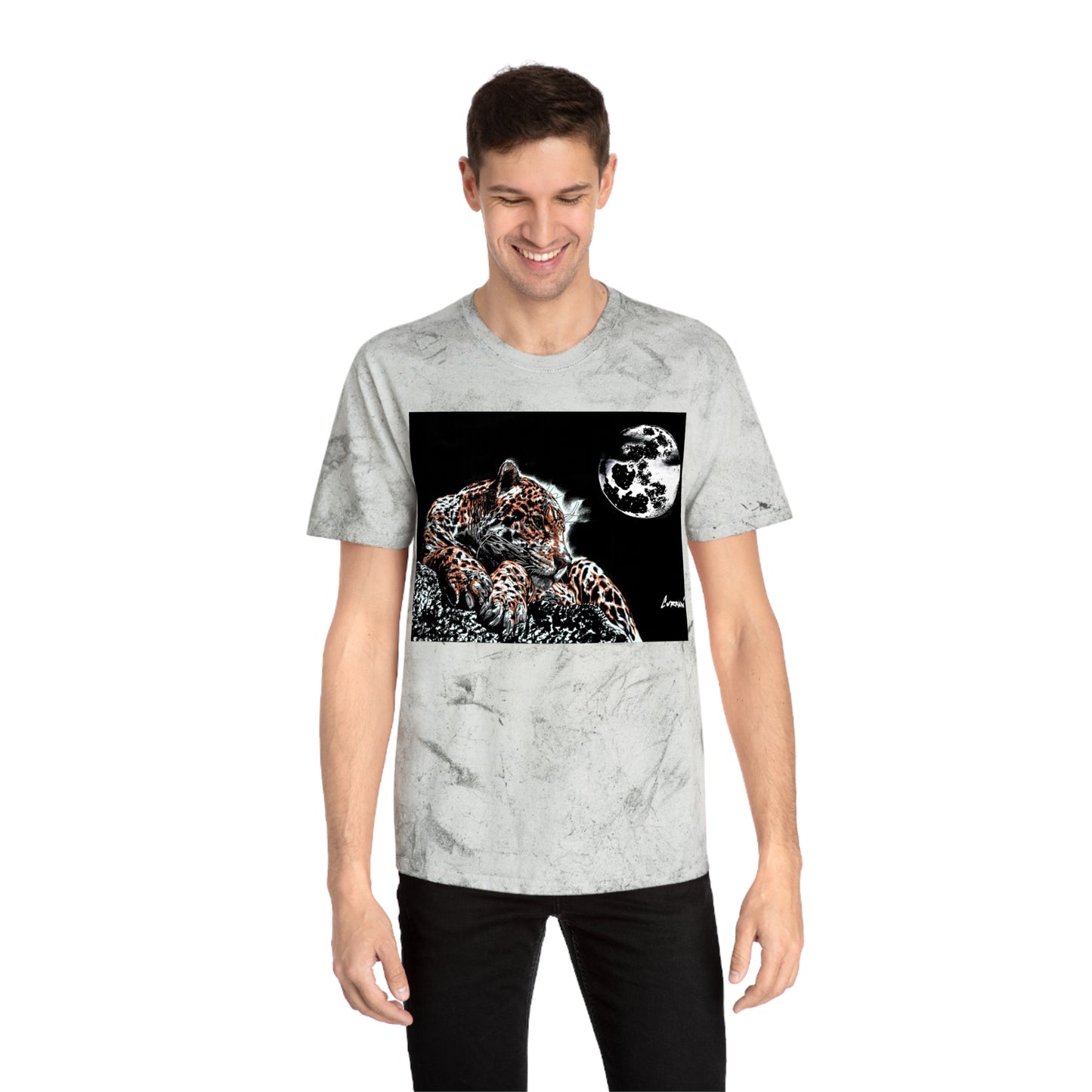 Leopard in the Moonlight T Shirt Original Hand Drawn Art