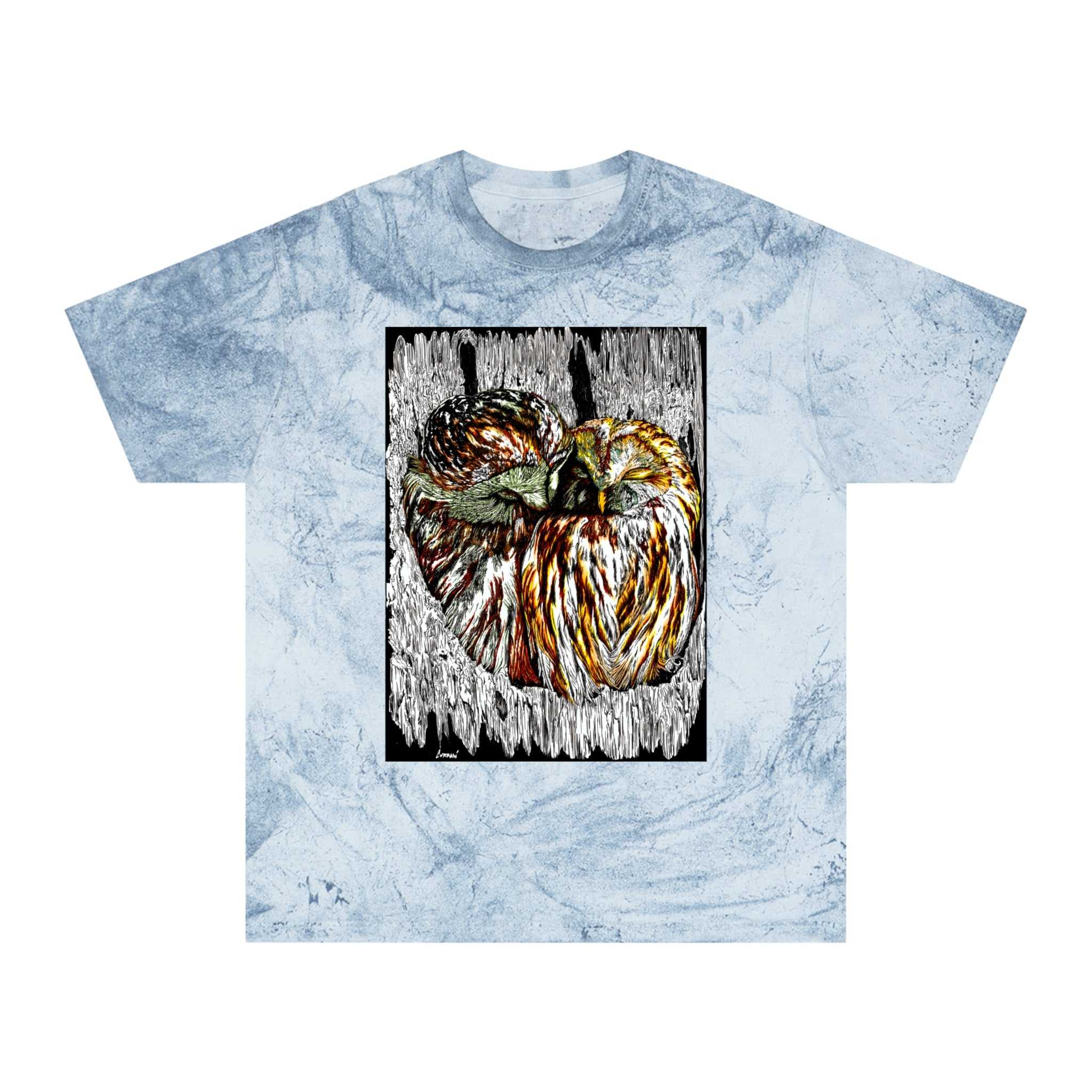 Two Owls in a Tree T-Shirt Original Hand Drawn Art