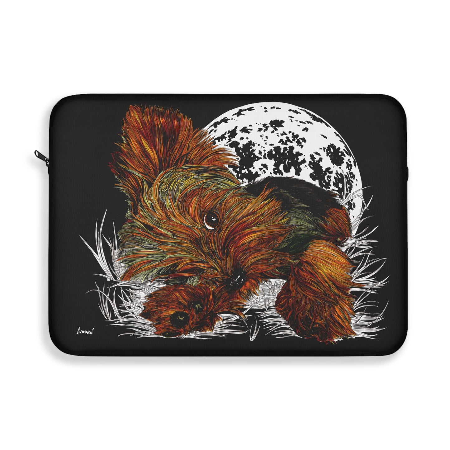 Hand-Drawn Yorkie Laptop Sleeve - Moonlight Design
