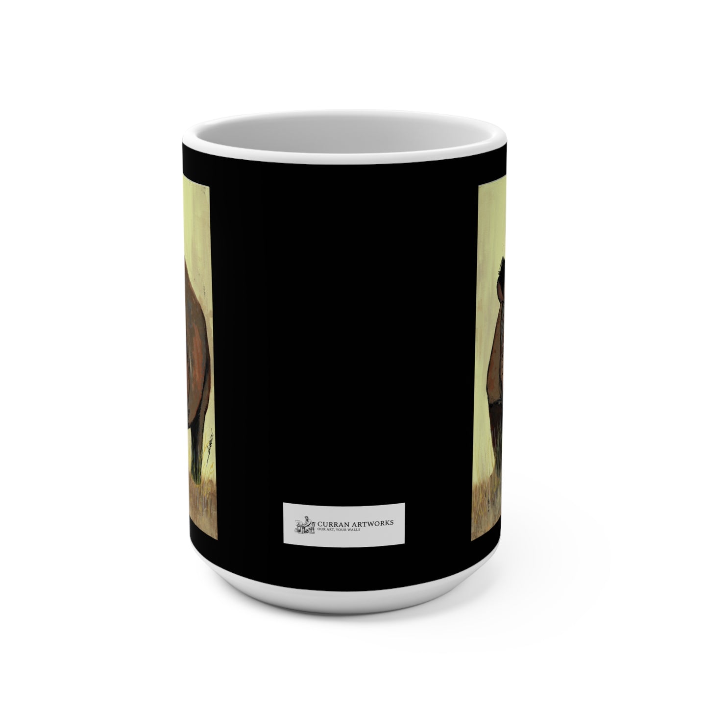Rhino Art Mug - 15oz Ceramic Coffee Cup for Nature Lovers
