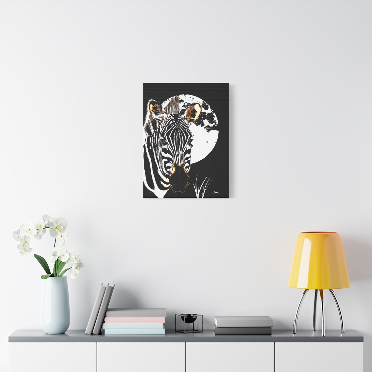 Zebra Wall Art, Zebra Print, Hand-Drawn Zebra, Wildlife Art, Safari Animal Decor, Nature Wall Art, Black and White Art, Animal Lover Gift Printed on Matte Canvas, Stretched, 1.25"