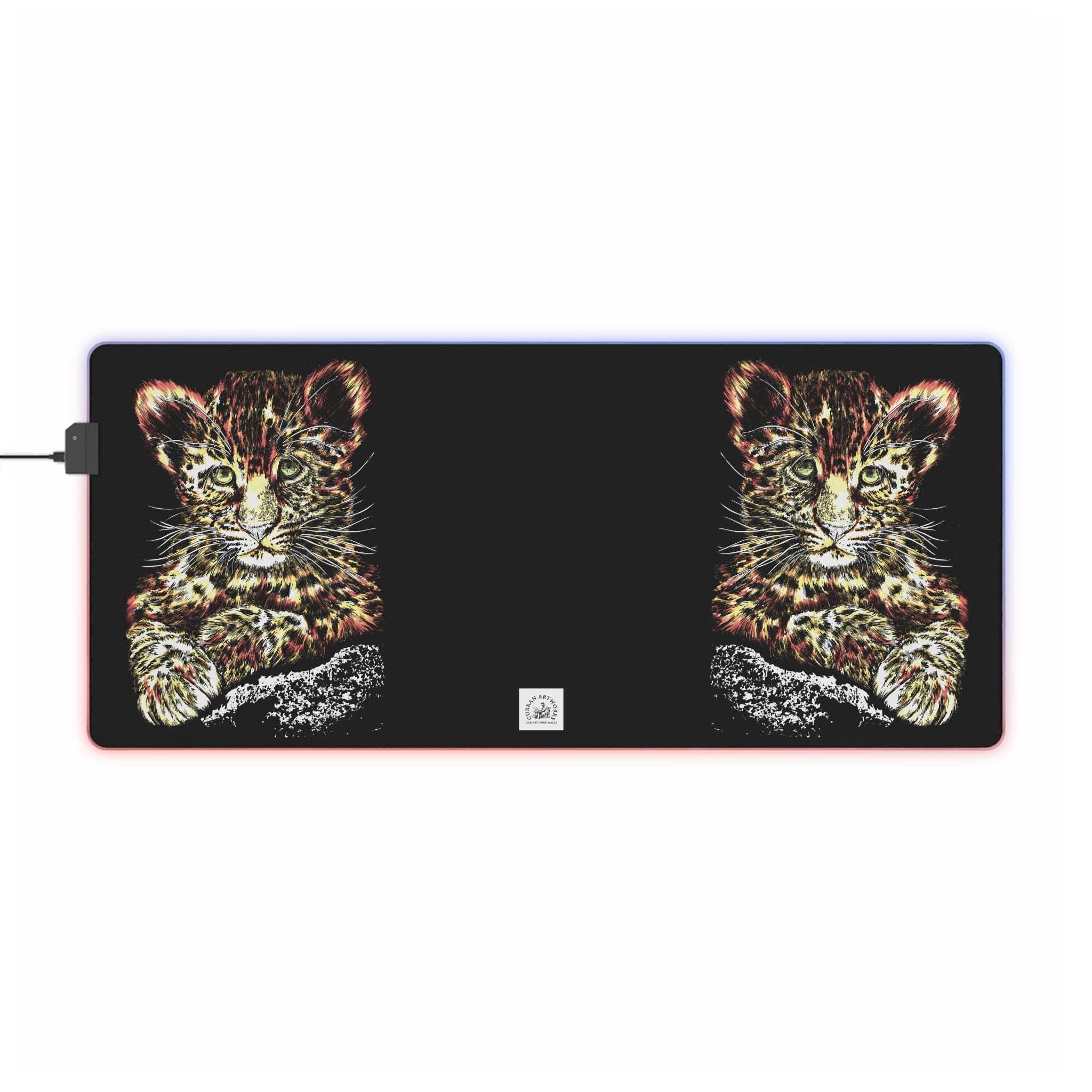 LED Gaming Mouse Pad with Leopard Design