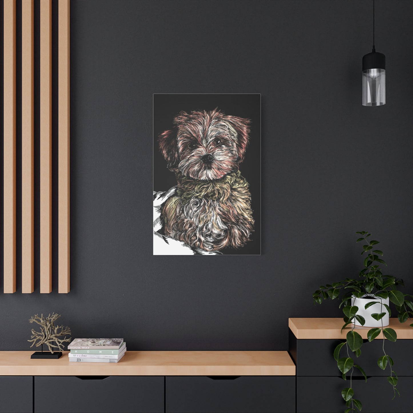 Hand Drawn Dog Portrait Canvas