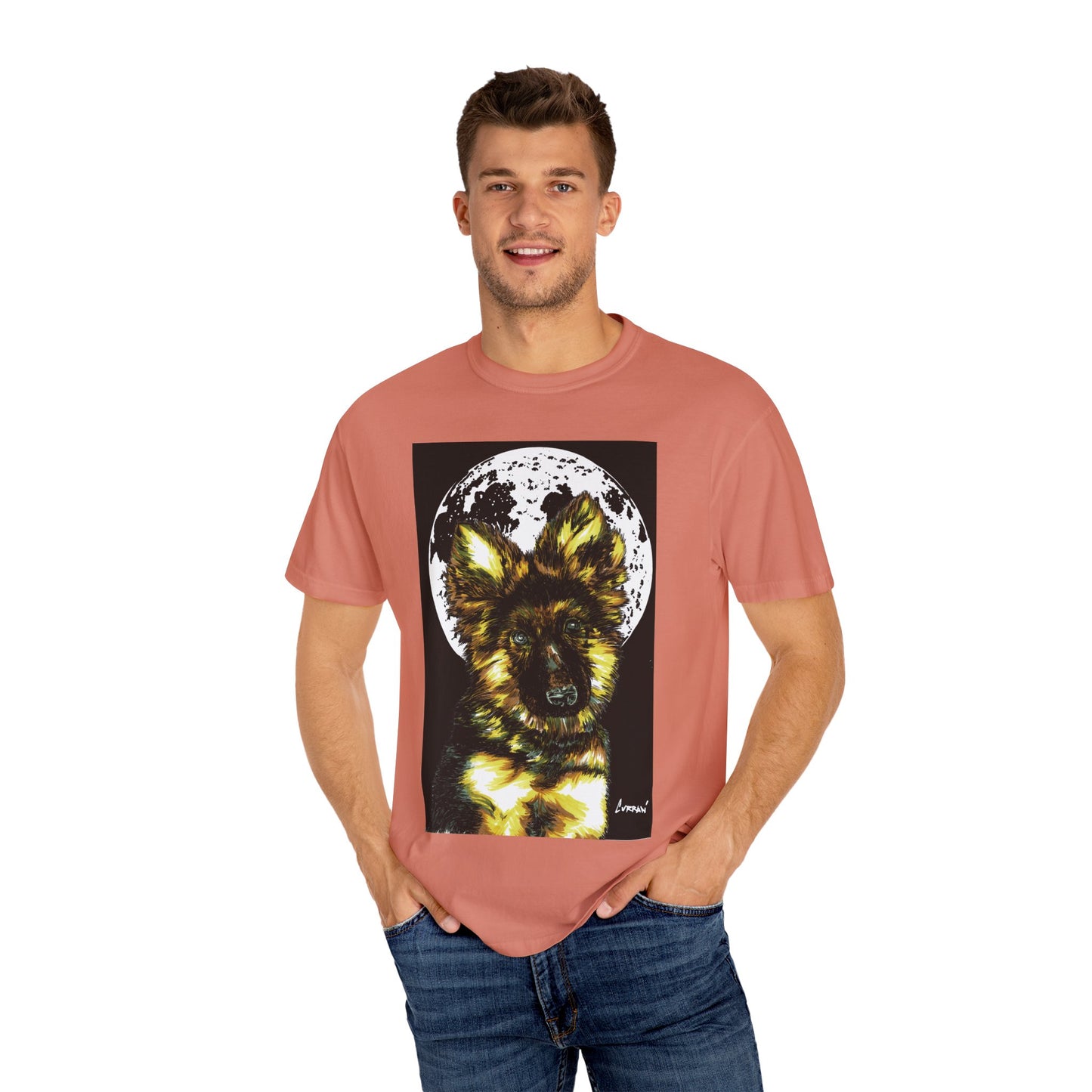 German Sheppard Puppy Unisex T-shirt - Hand Drawn Art