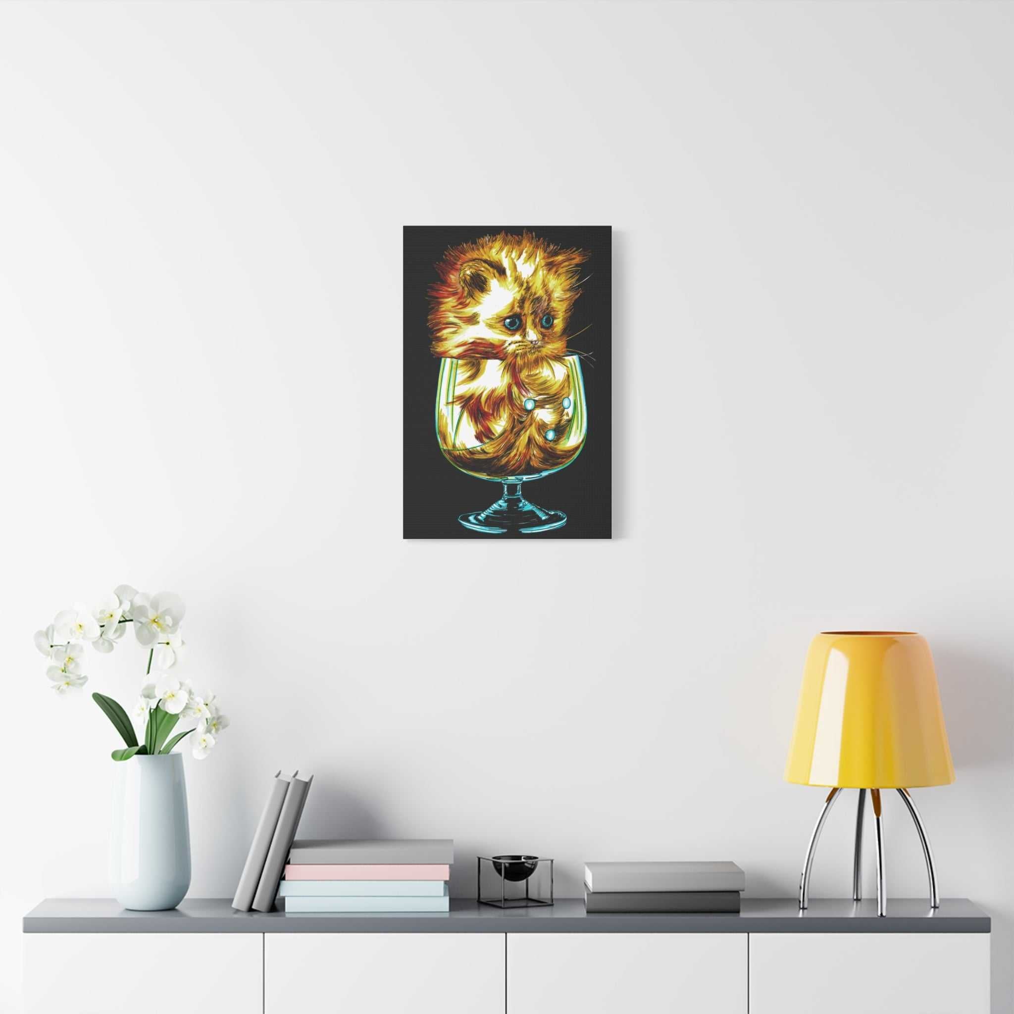 Transform your walls with the enchanting charm of our Whimsical Cat Art Canvas Print - 1.25" Stretched Wall Decor. Add a touch of whimsy to your space!