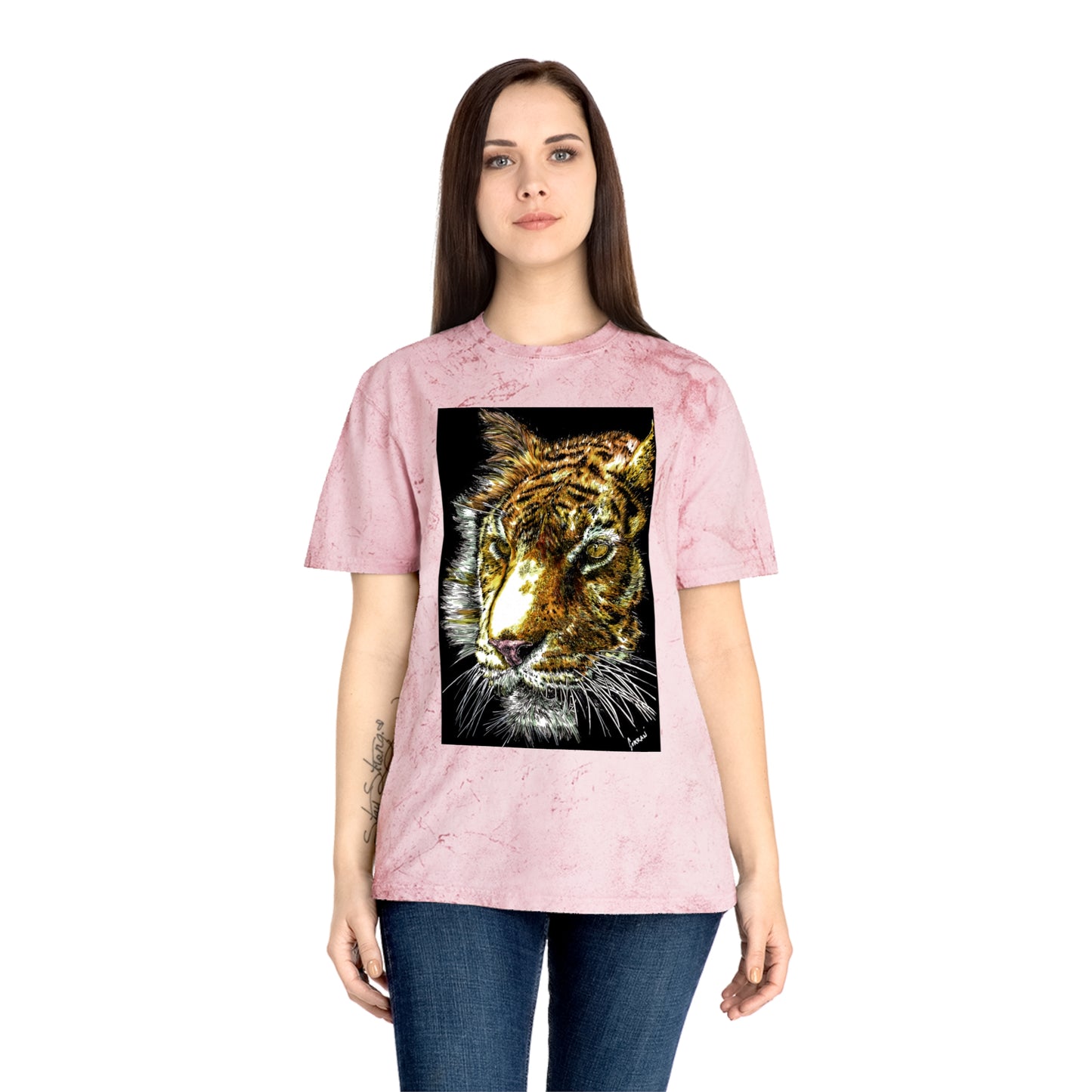 Unisex Color Blast Tiger T Shirt Bold Wildlife Art