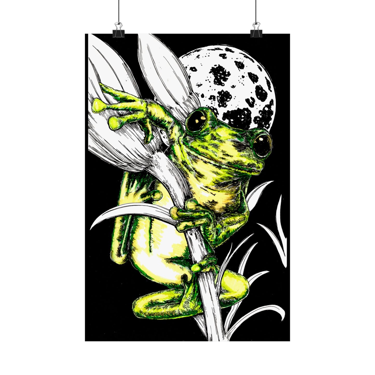 Whimsical Frog Satin Poster - Vibrant Wall Art for Nature Lovers