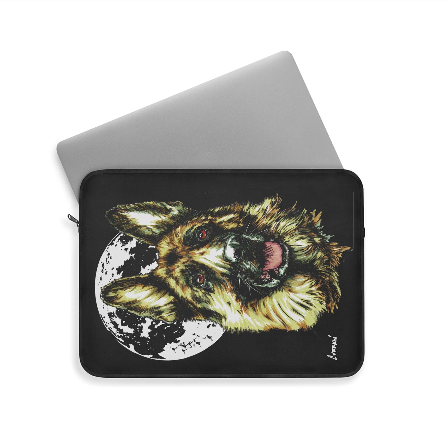 German Shepherd Moon Laptop Sleeve - Perfect for Dog Lovers