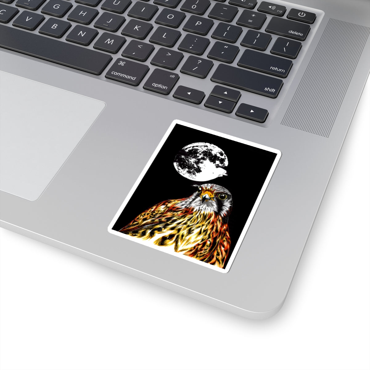 Moonlit Falcon Kiss-Cut Stickers | Nature-Inspired Art for Wildlife Lovers