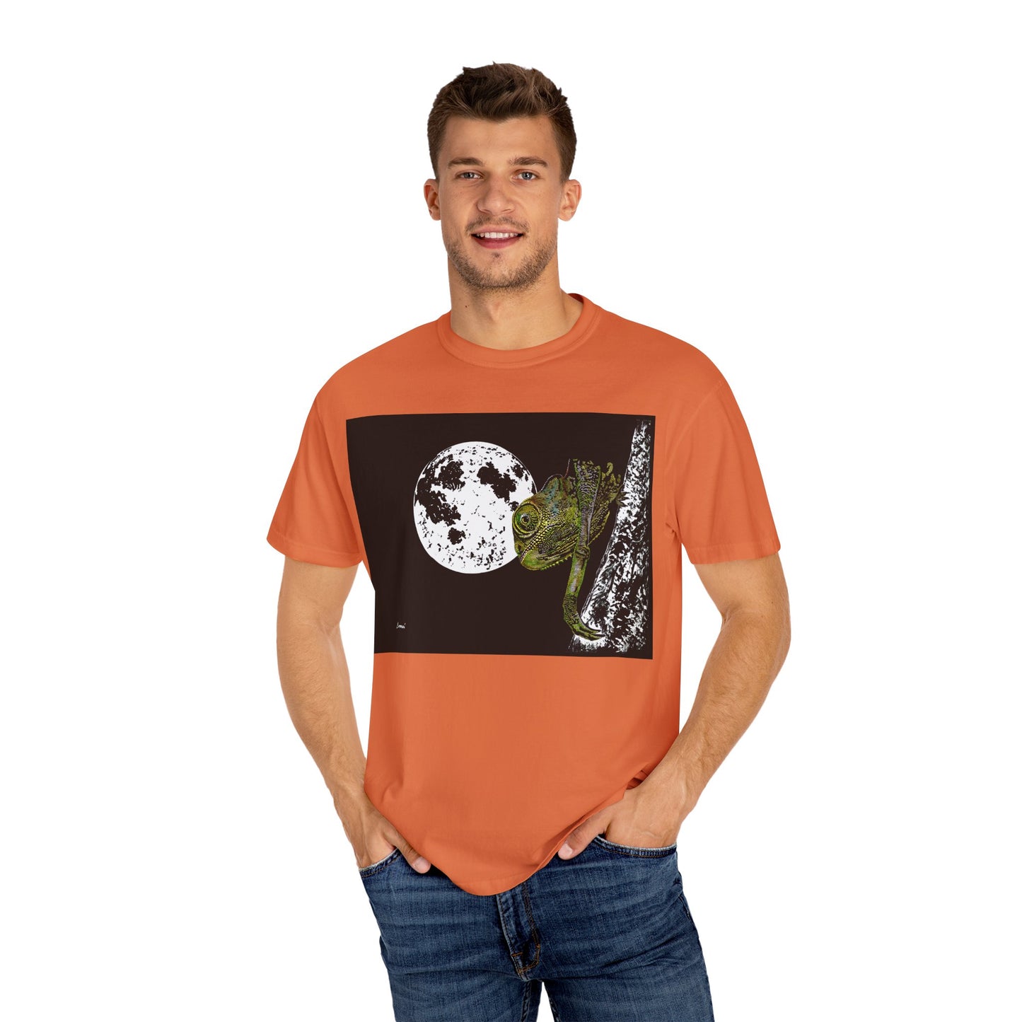 Moonlit Chameleon Unisex T-Shirt - Nature-Inspired Art Tee for Wildlife Lovers