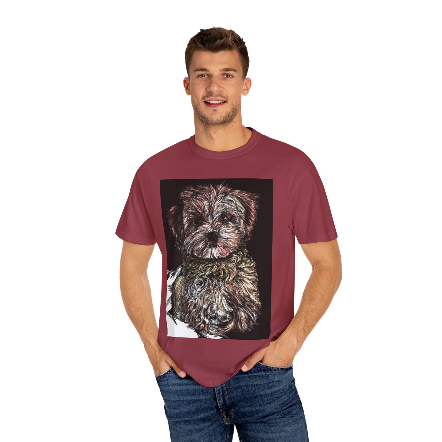 Puppy Art Unisex Garment-Dyed T-Shirt – Original Hand-Drawn