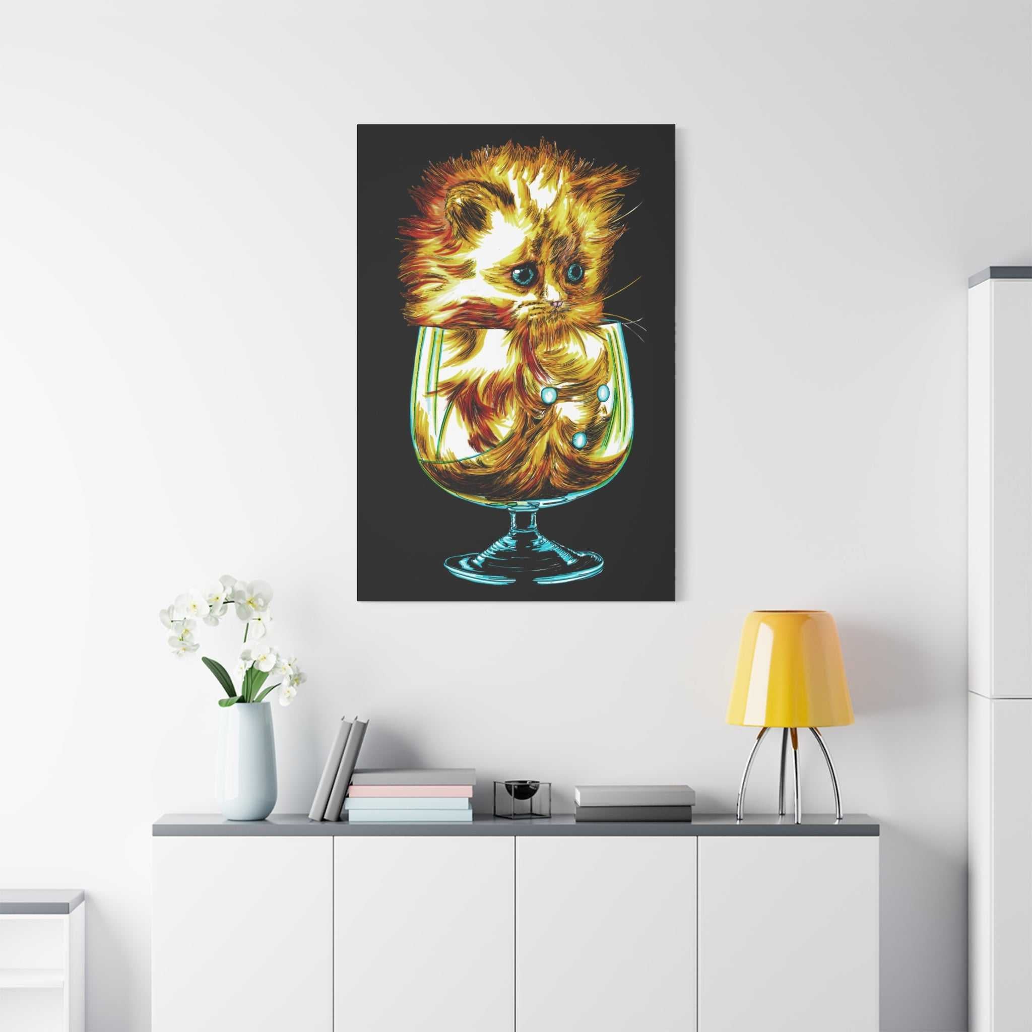 Transform your walls with the enchanting charm of our Whimsical Cat Art Canvas Print - 1.25" Stretched Wall Decor. Add a touch of whimsy to your space!