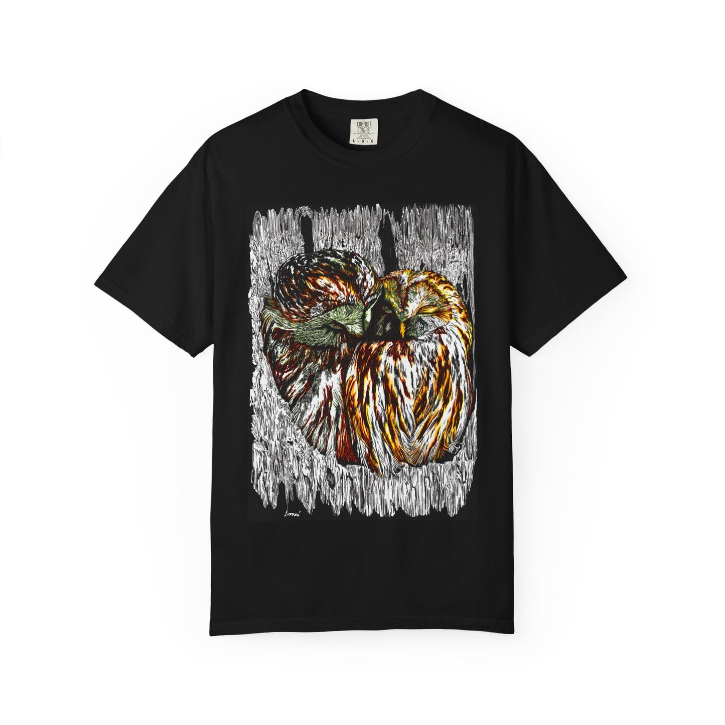 Owls in a Tree Unisex Garment-Dyed T-Shirt