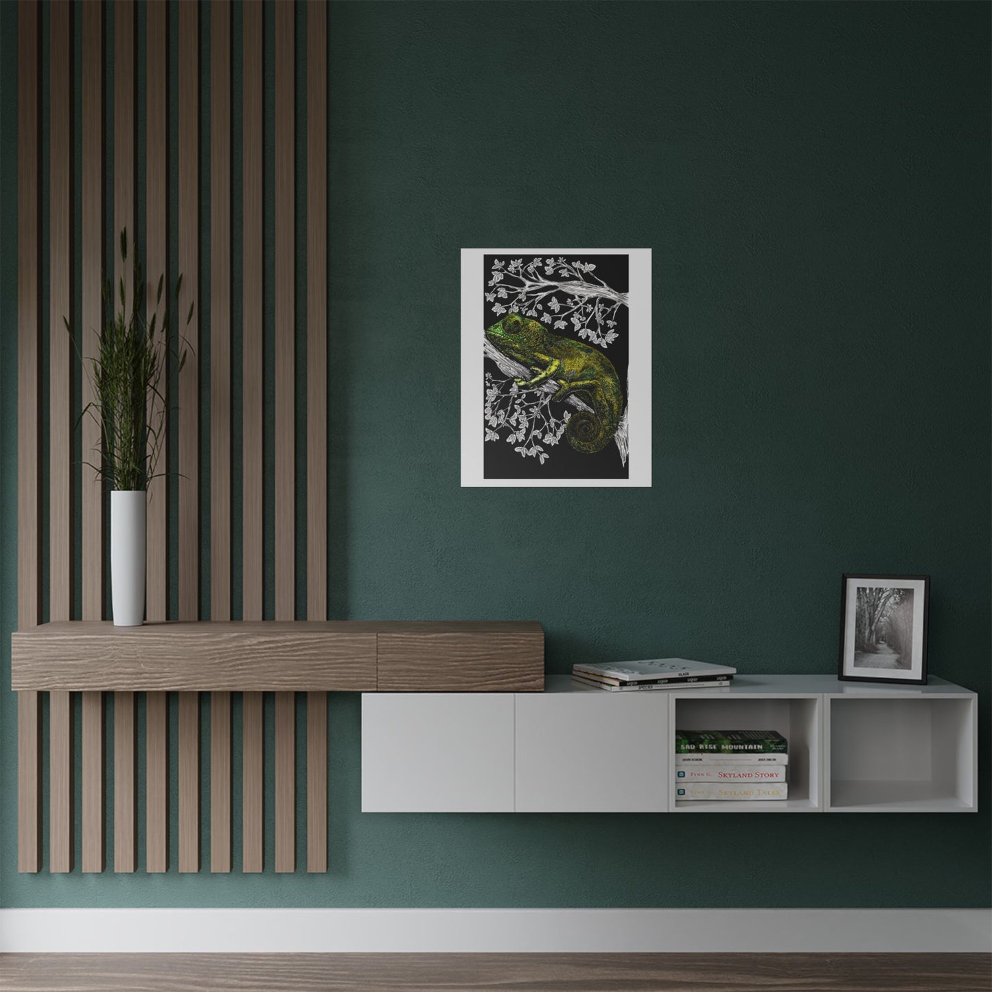 Vibrant Chameleon Satin Poster - 300gsm Wall Art for Nature Lovers