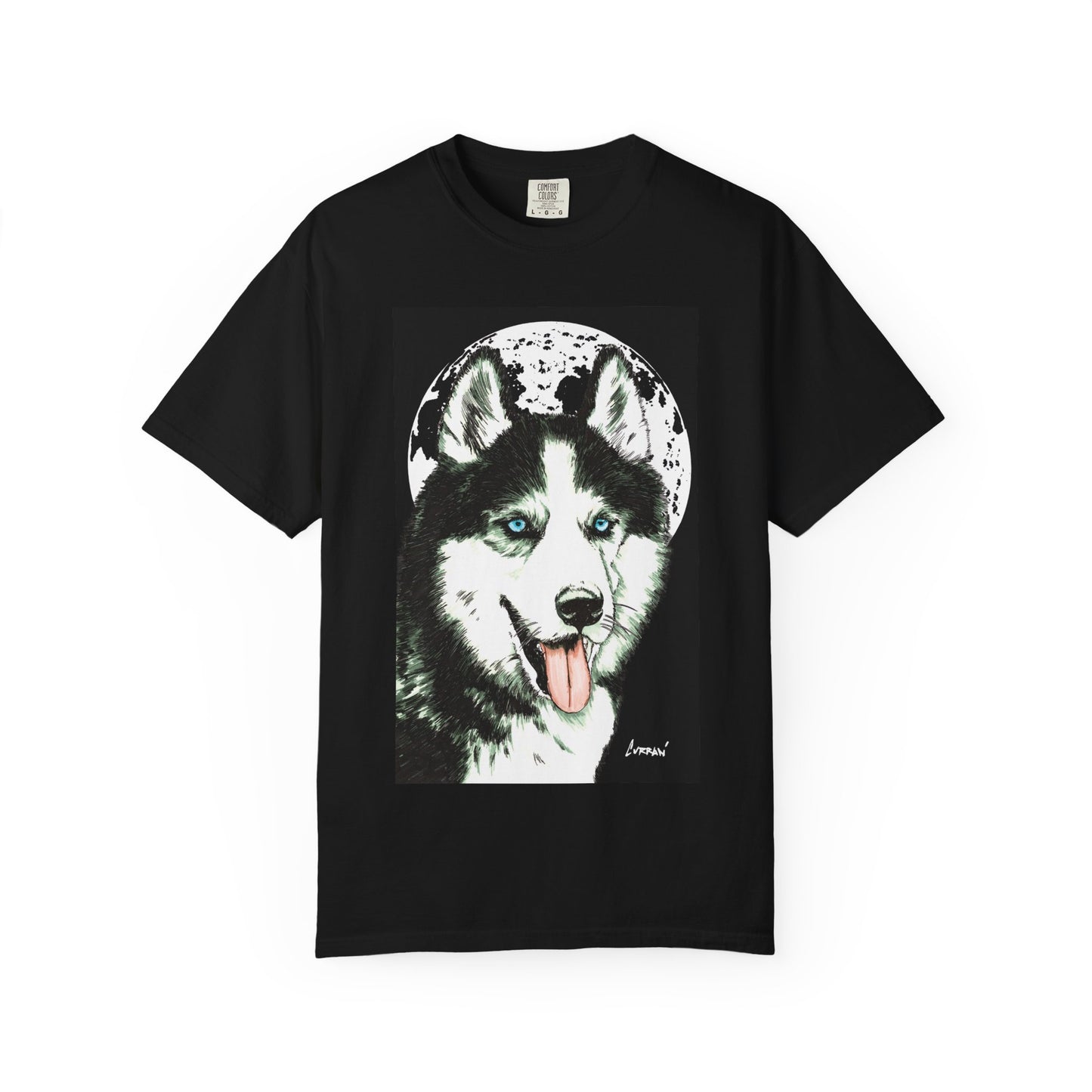 Siberian Husky Unisex Garment-Dyed T-Shirt – Original Hand-Drawn Art