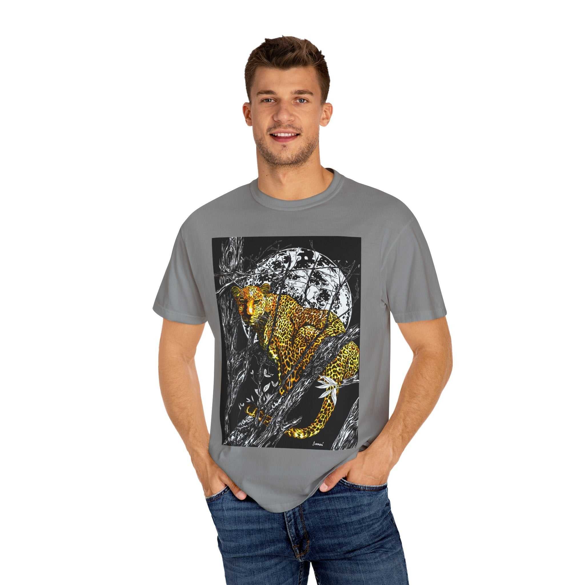 Leopard Unisex Garment-Dyed T-Shirt - Wild Animal Art Tee
