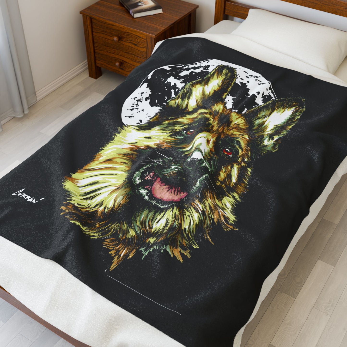 Cozy German Shepherd Velveteen Plush Blanket Designed Gift