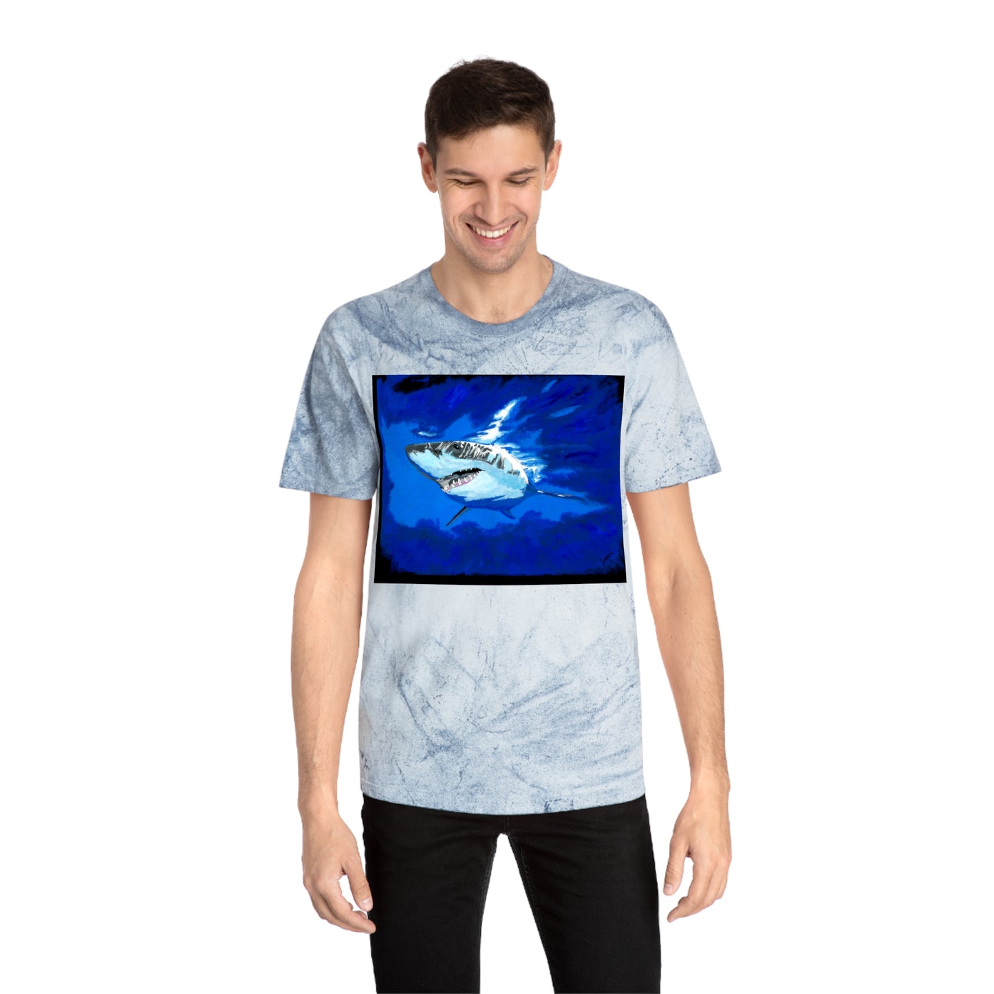 Great White Shark T Shirt Original Hand Painted Art