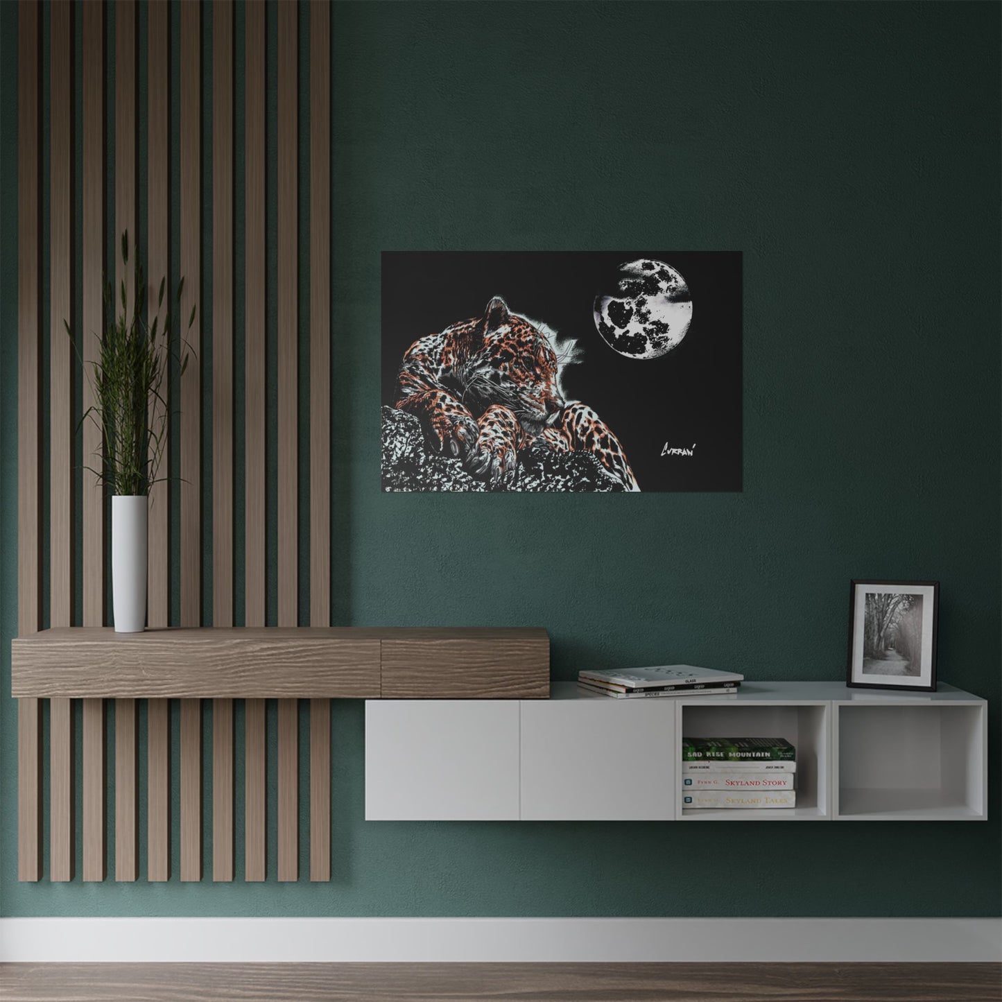 Majestic Leopard Satin Poster (300gsm) - Moonlit Wildlife Art