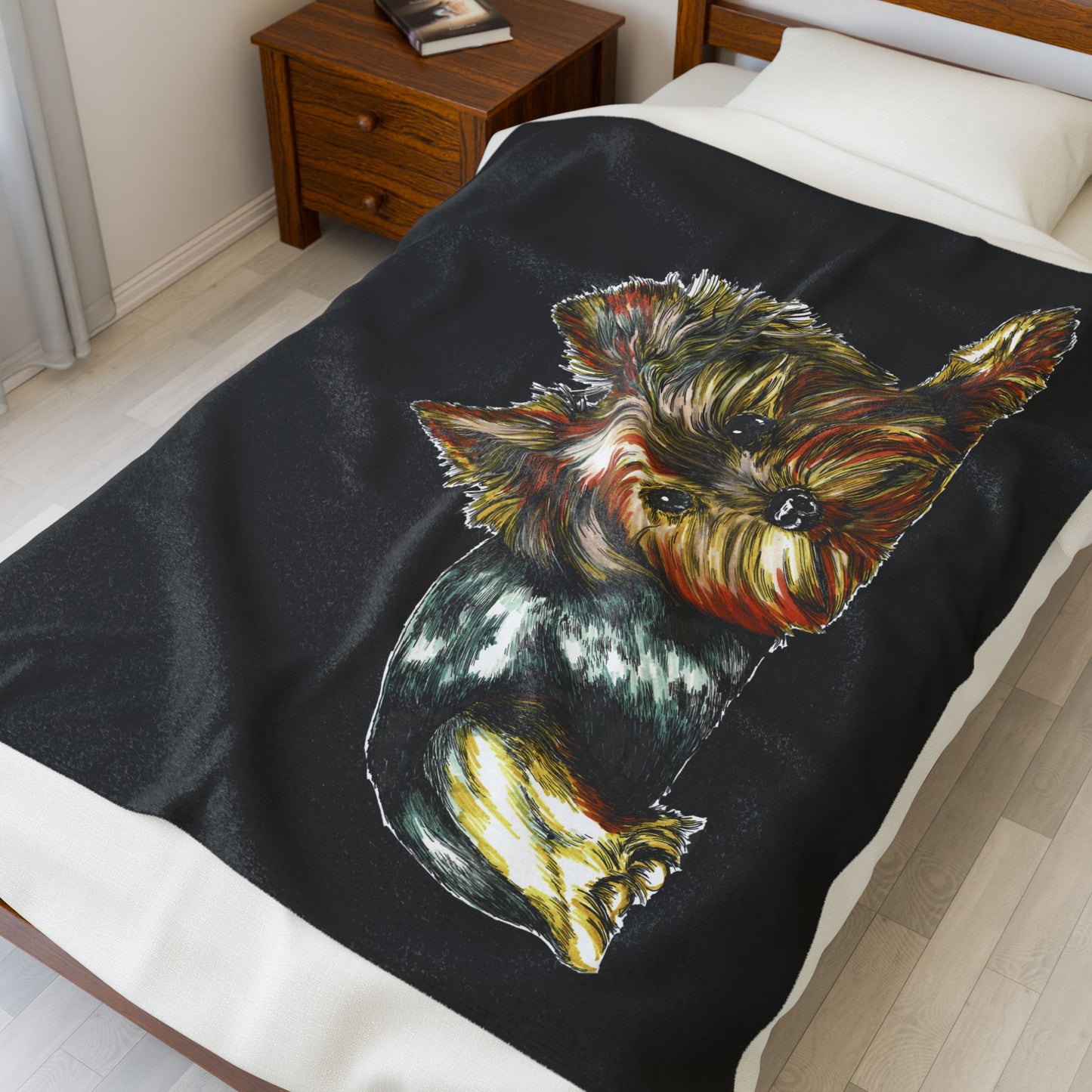 Yorkshire Terrier Puppy Plush Blanket Perfect Birthday Gift