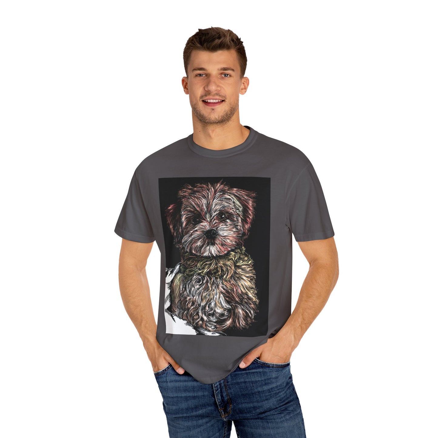 Puppy Art Unisex Garment-Dyed T-Shirt – Original Hand-Drawn