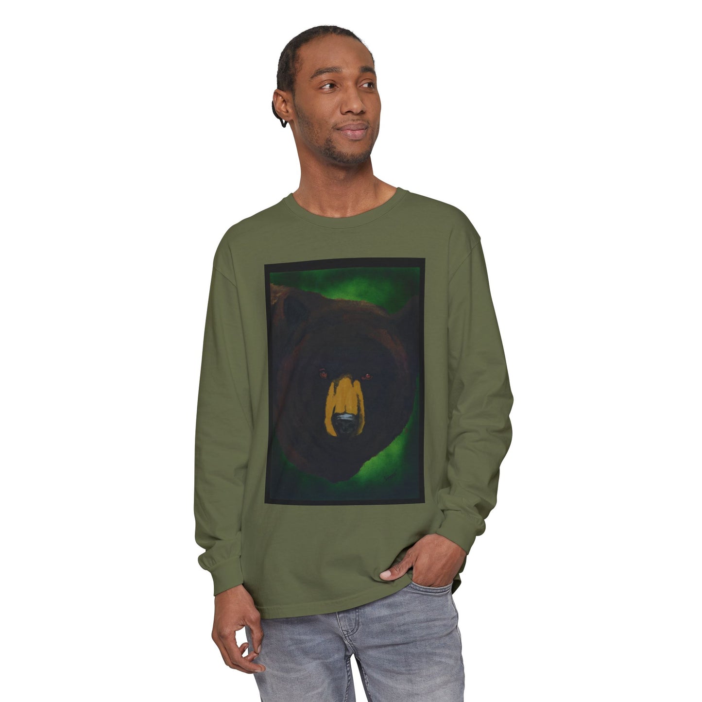 Brown Bear Portrait Long Sleeve Unisex T Shirt