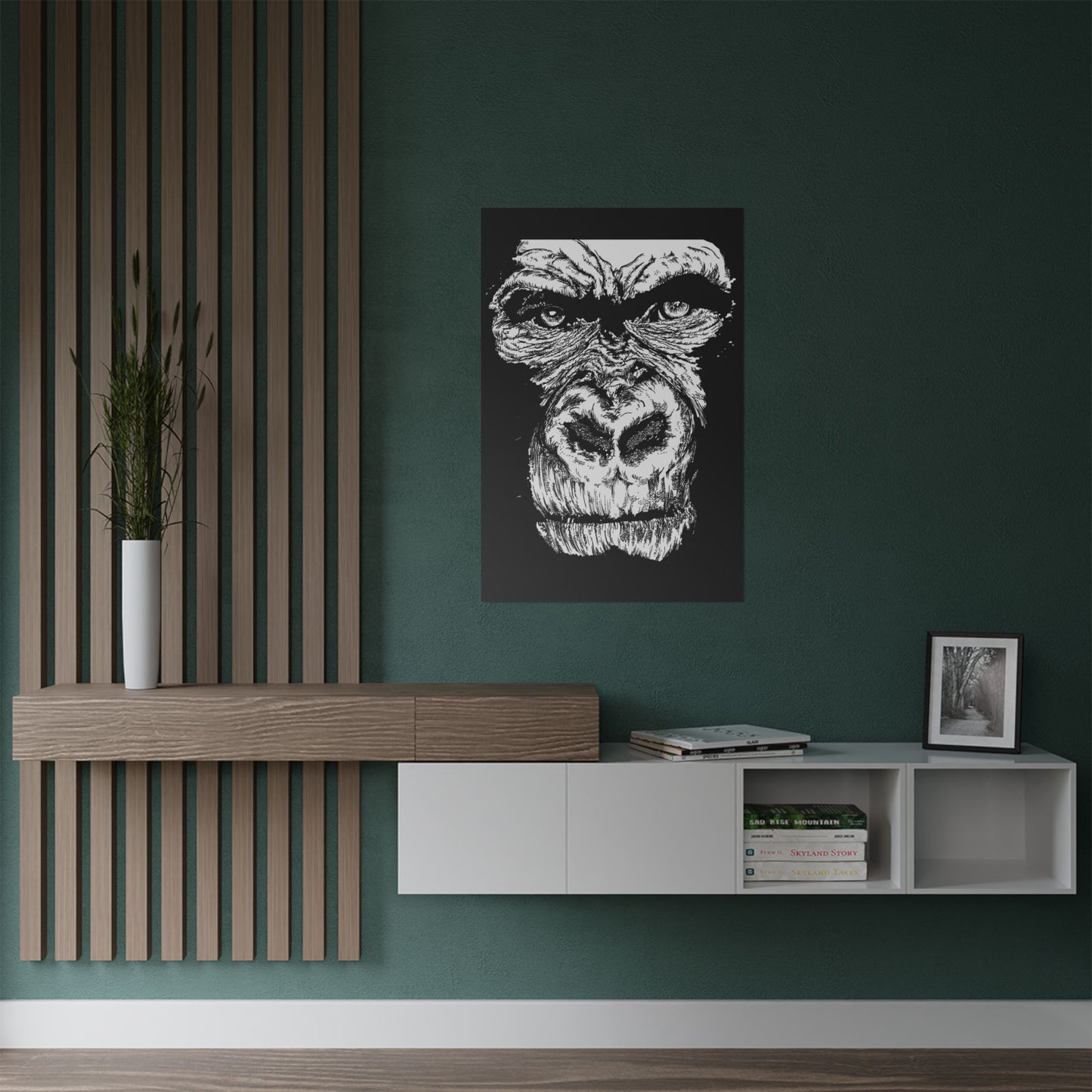 Gorilla Art Satin Poster | Eye-Catching Wildlife Decor