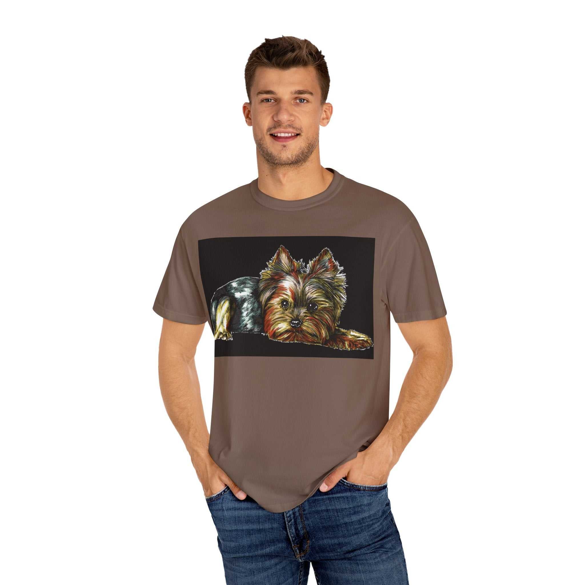 Yorkie Terrier Unisex Garment-Dyed T-Shirt