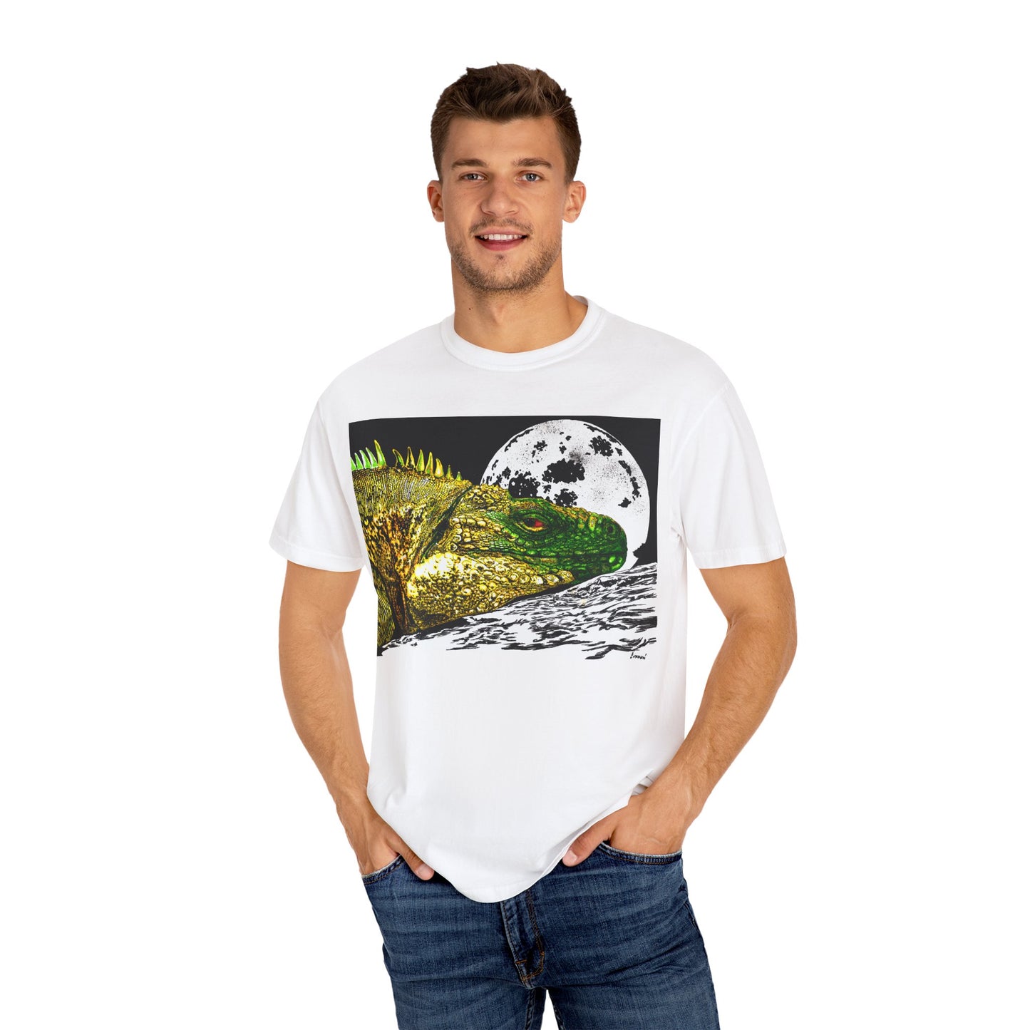 Graphic Iguana Moon Unisex T-Shirt - Nature Inspired Tee