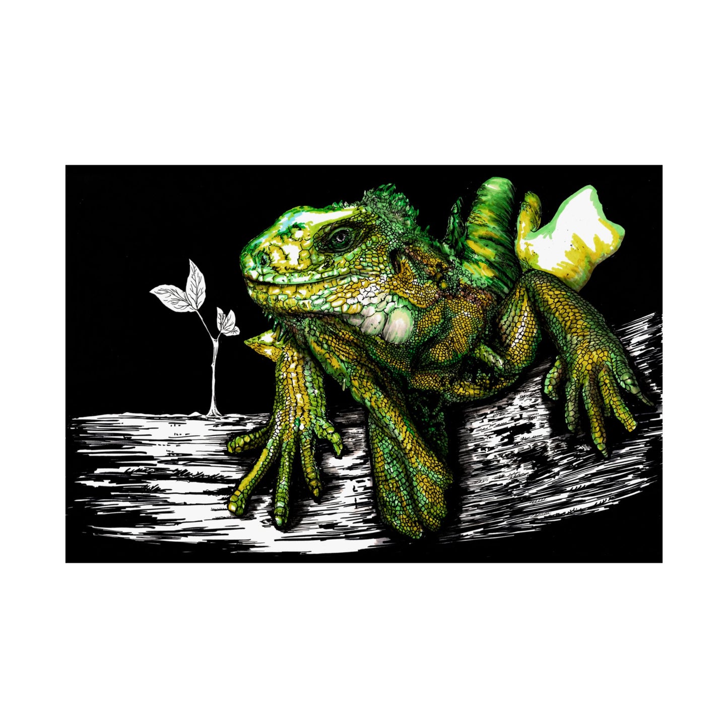 Vibrant Lizard Satin Poster - Stunning 300gsm Wall Art for Nature Lovers
