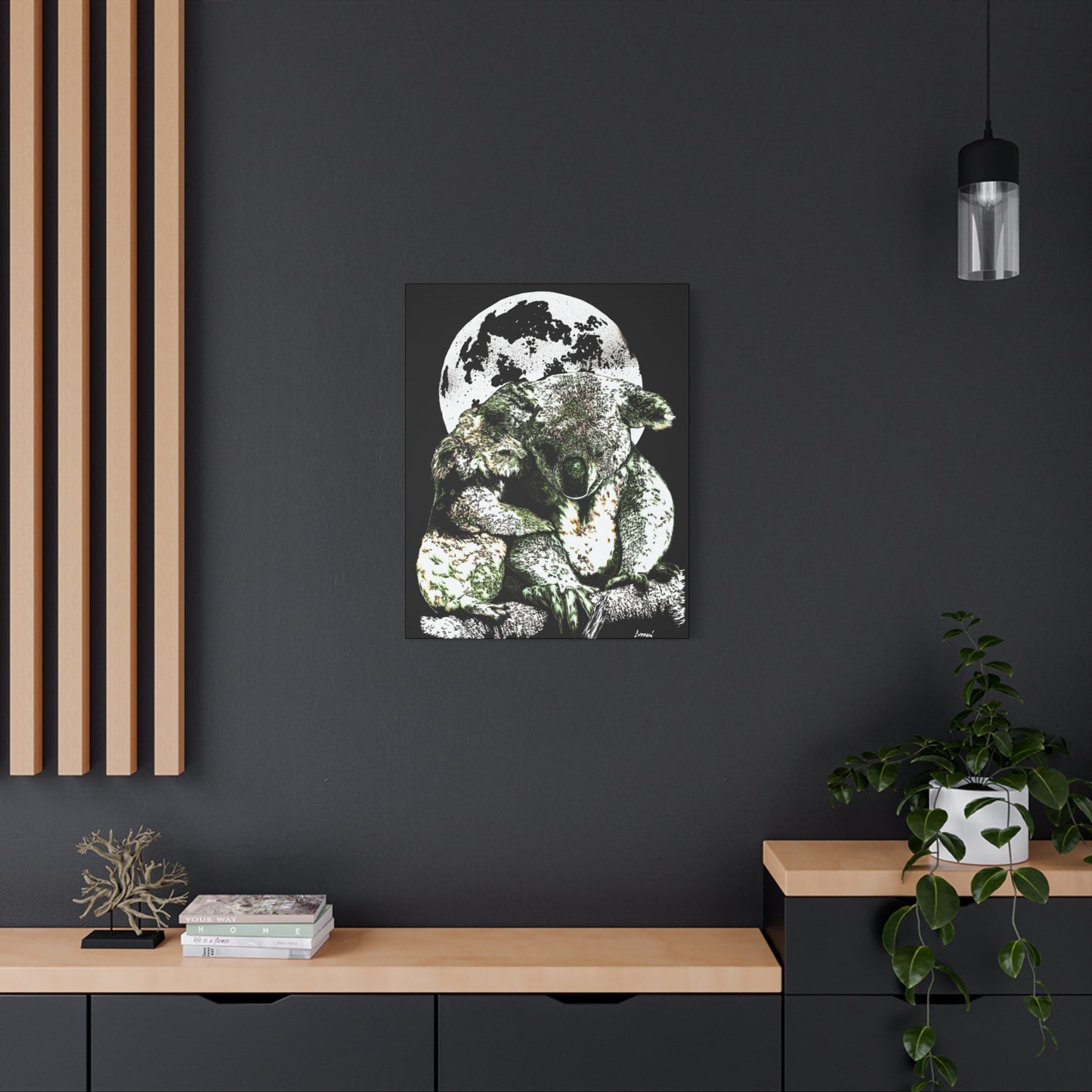 Koala Wall Art, Koala Print, Hand-Drawn Koalas, Wildlife Art, Cute Animal Art, Nature Wall Decor, Koala Lovers Gift. Printed on Matte Canvas, Stretched, 1.25"