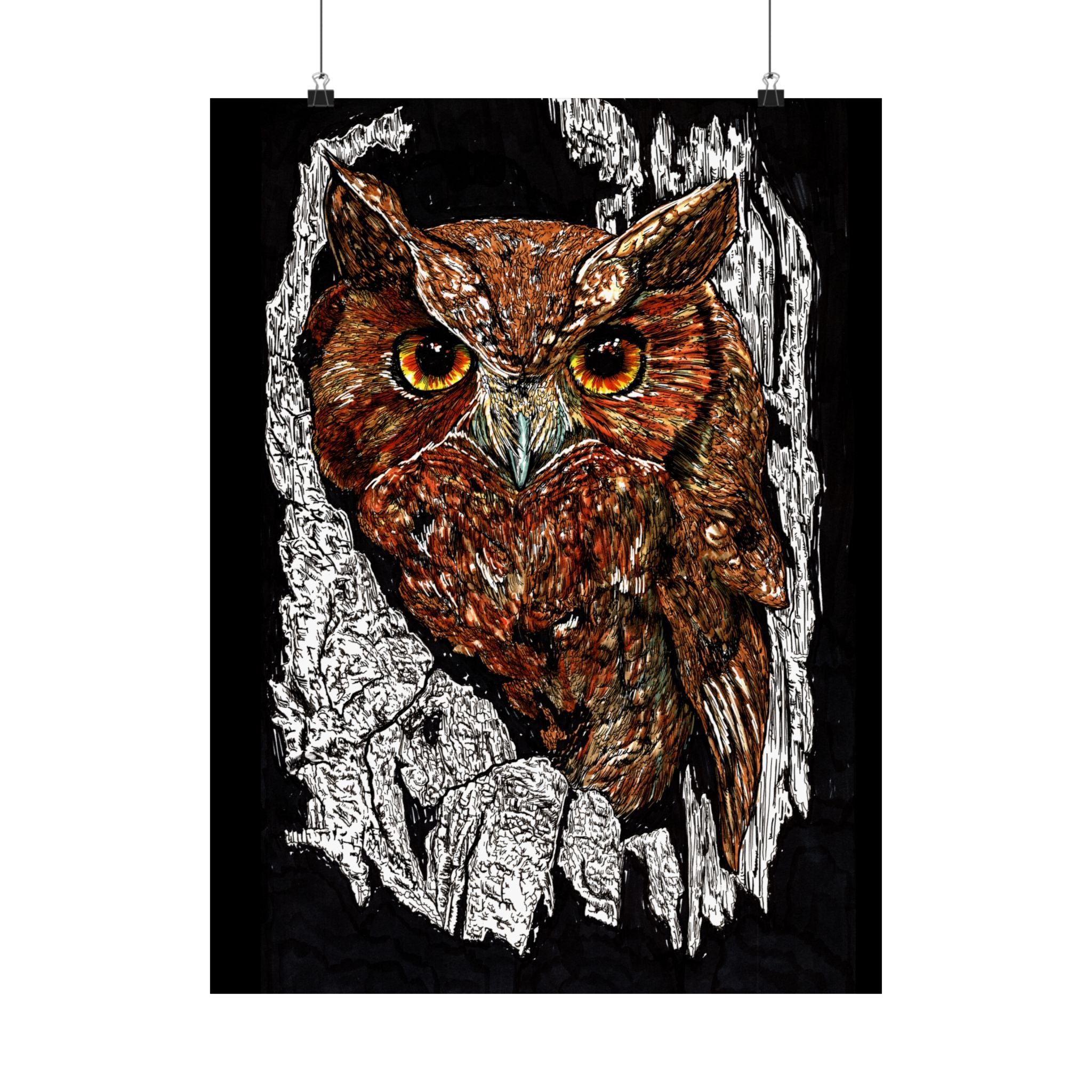 Owl Satin Poster. The perfect gift for any nature lover