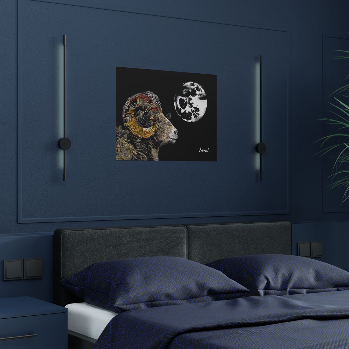Mountain Ram Satin Poster - 300gsm Art Print for Home Decor