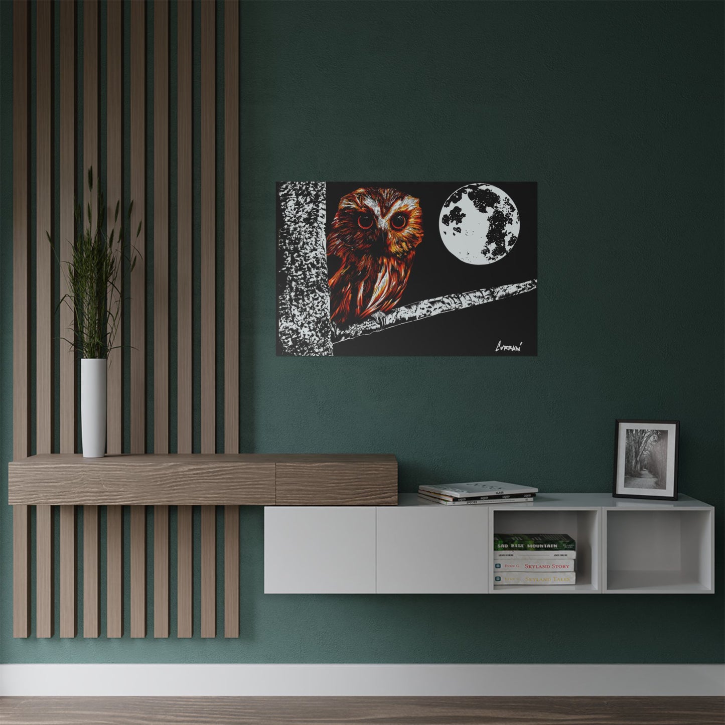 Mystical Owl Satin Poster | 300gsm Wall Art for Nature Lovers