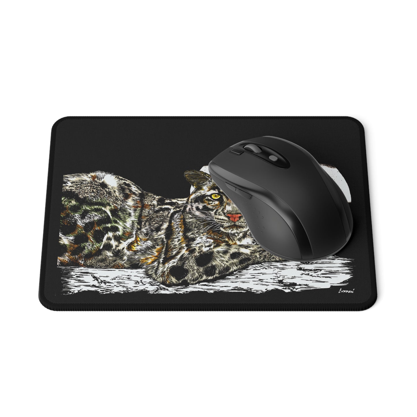 Snow Leopard Non-Slip Gaming Mouse Pad with Majestic Design