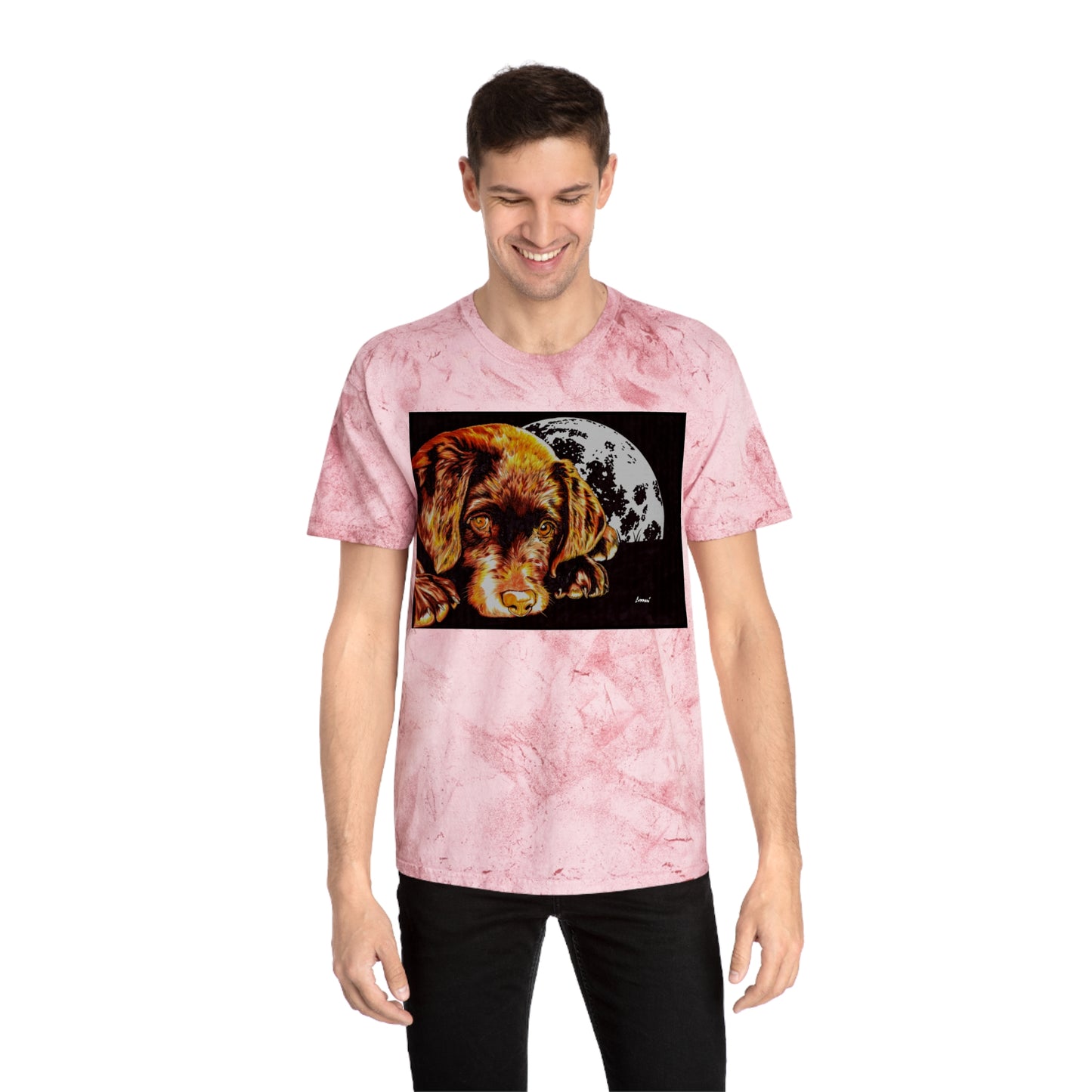Chocolate Lab Puppy Color Blast T-Shirt - Unisex Artistic Pet Tee