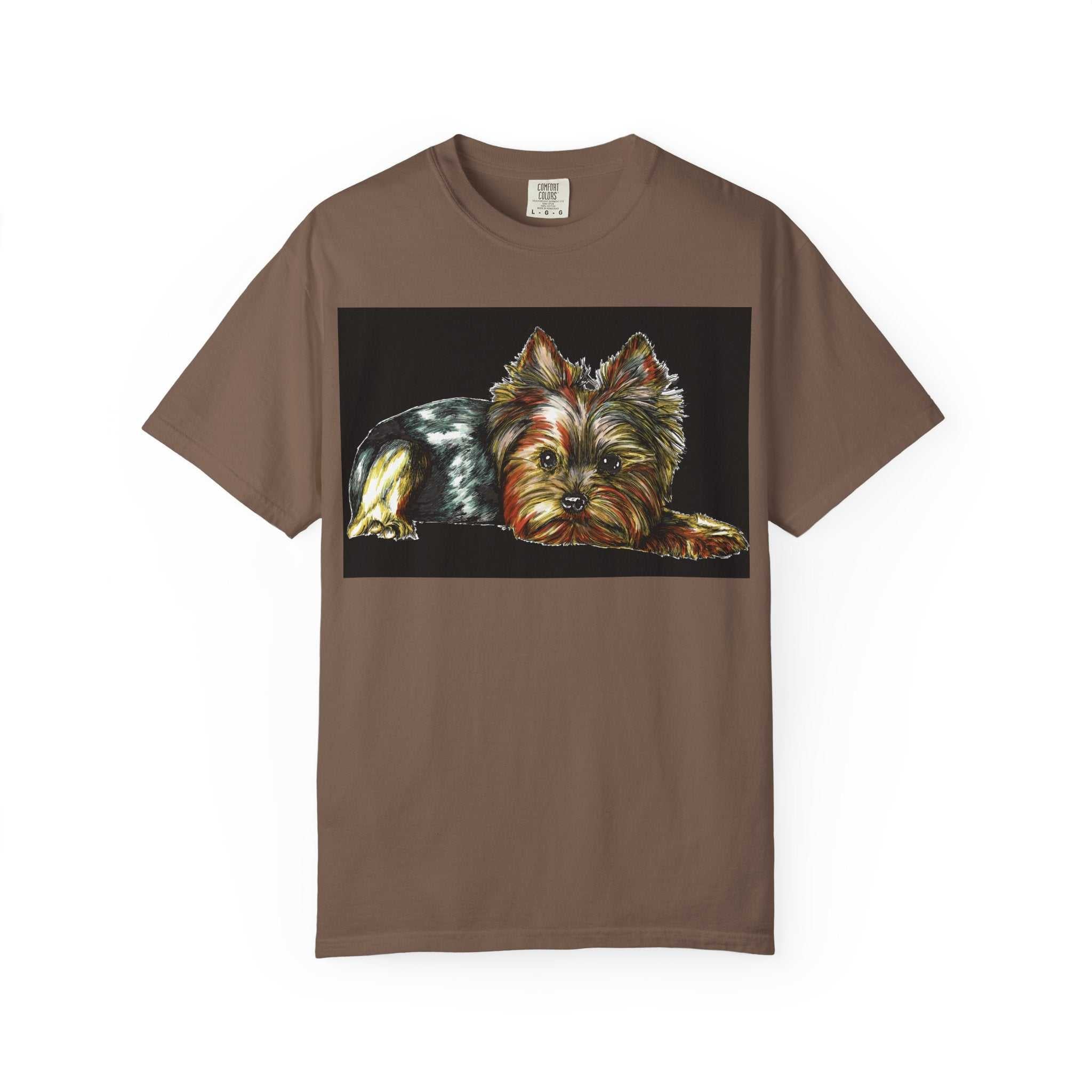 Discover the charm of the Yorkie Terrier Unisex Garment-Dyed T-Shirt – Original Hand-Drawn Art, a must-have for dog lovers everywhere.