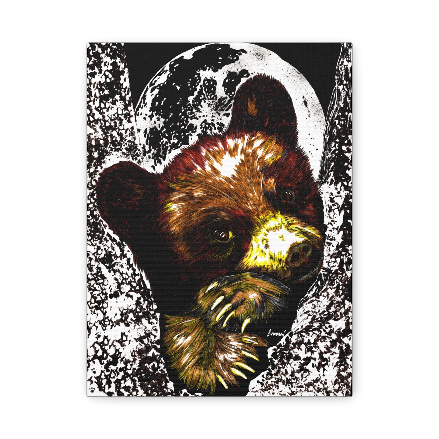 Brown Bear Cub Print of the Original, hand drawn wall art