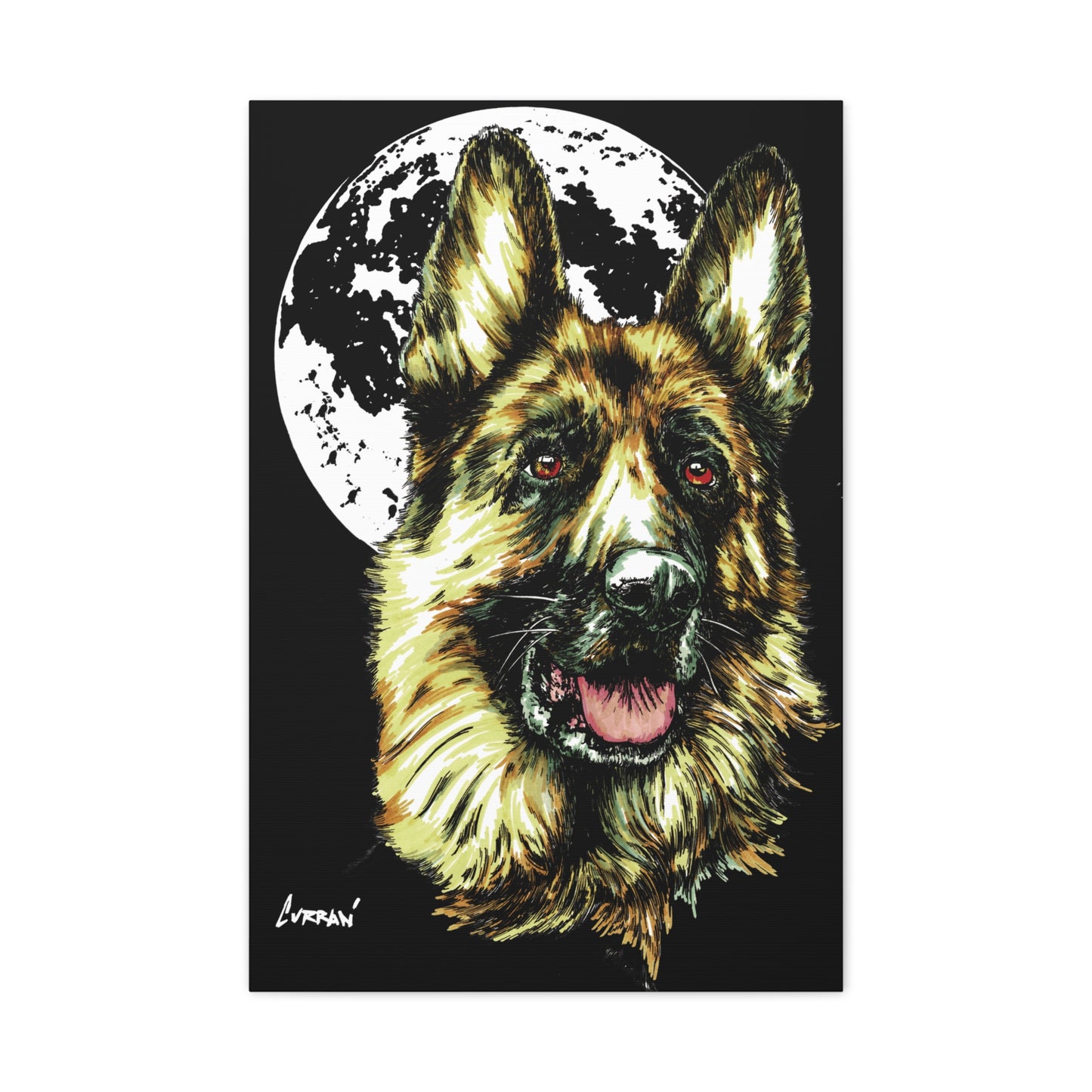 German Shepherd Print, Hand-Drawn Dog Art,