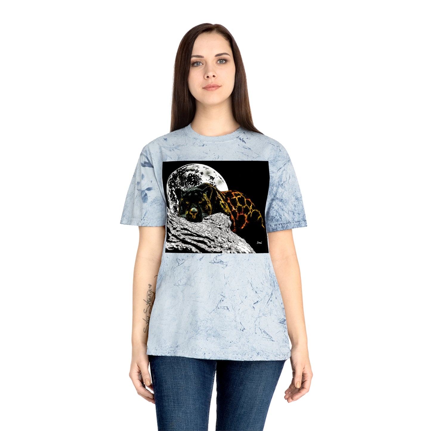 Panther in the Moonlight T Shirt Original Hand Drawn Art