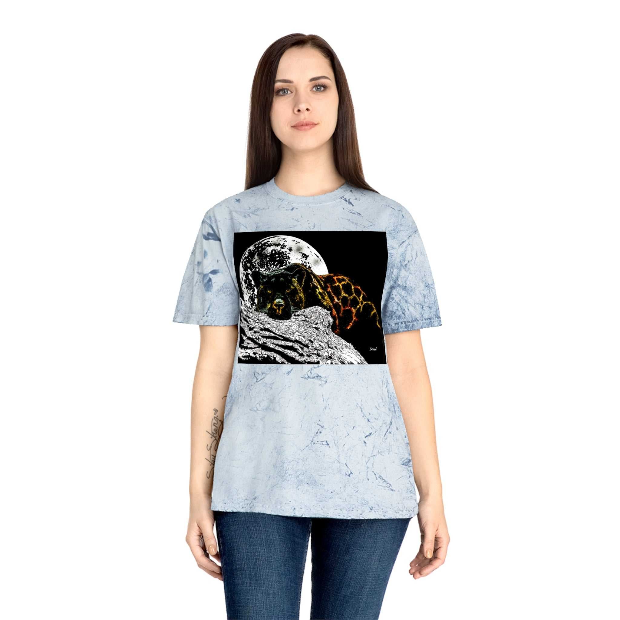 Panther in the Moonlight T Shirt Original Hand Drawn Art
