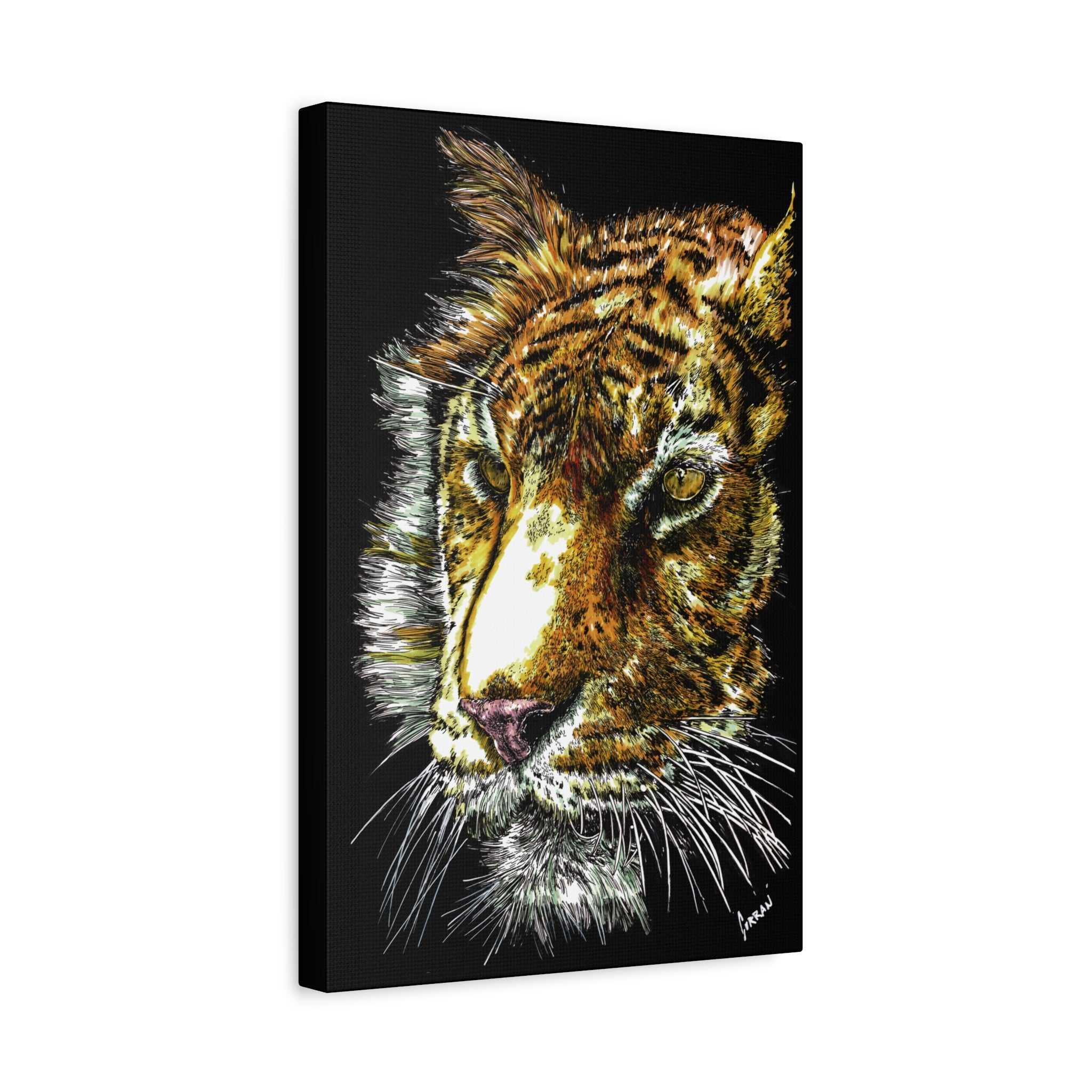 Transform your space with our stunning Tiger Wall Art Canvas Print of the Original, hand drawn wall art of a Tiger. Elevate your decor now!